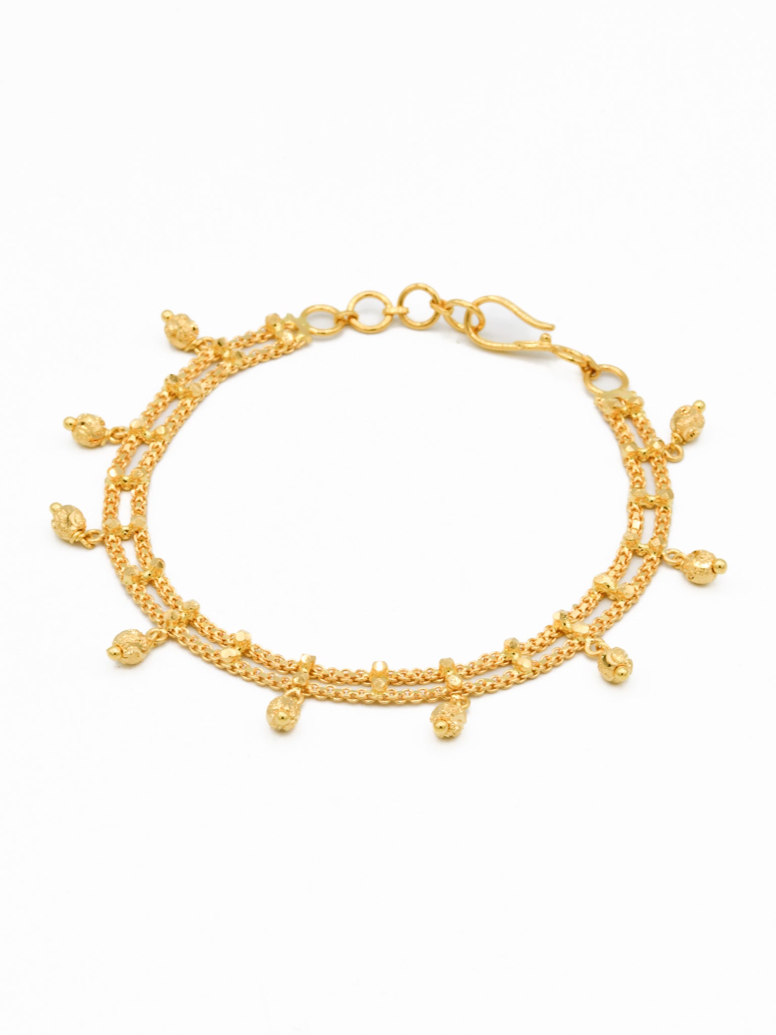 22ct Gold Ball 2 Row Ladies Bracelet – Roop Darshan