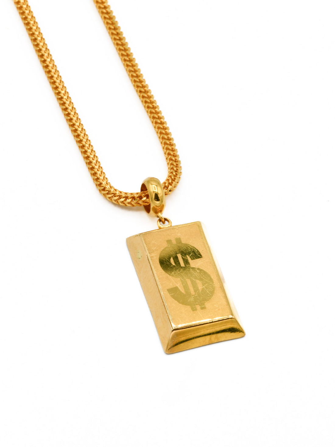 22ct Gold Dollar Symbol Bar Pendant