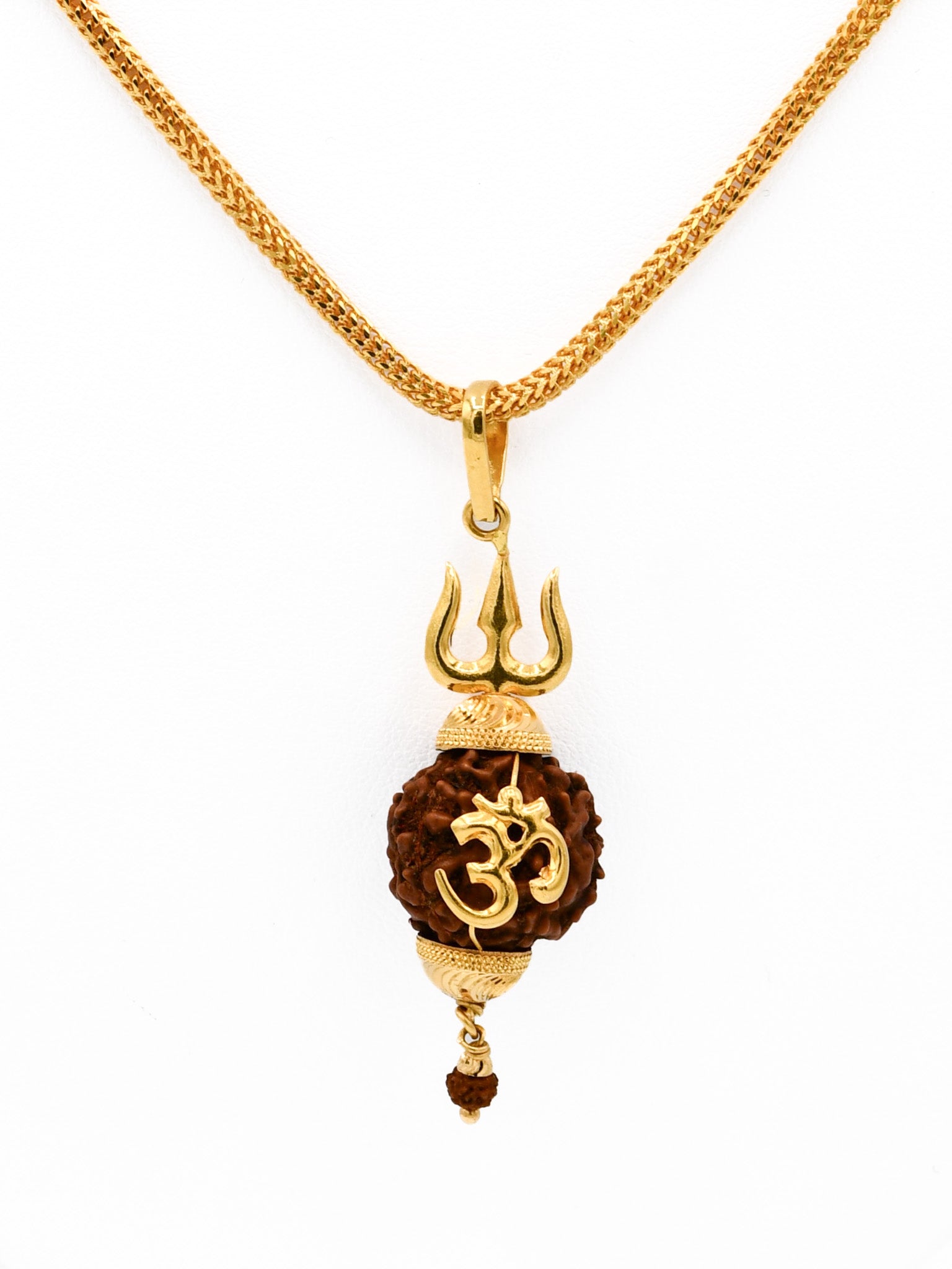 22ct Gold Om Rudraksh Pendant