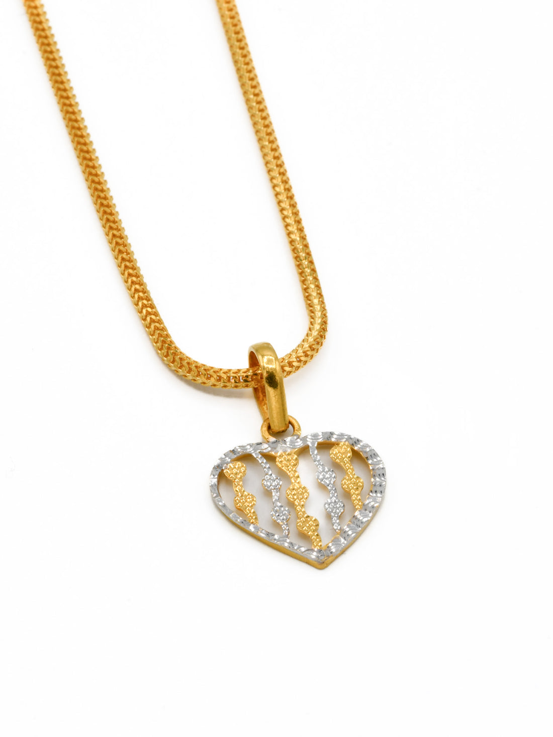 22ct Gold Two Tone Heart  Pendant