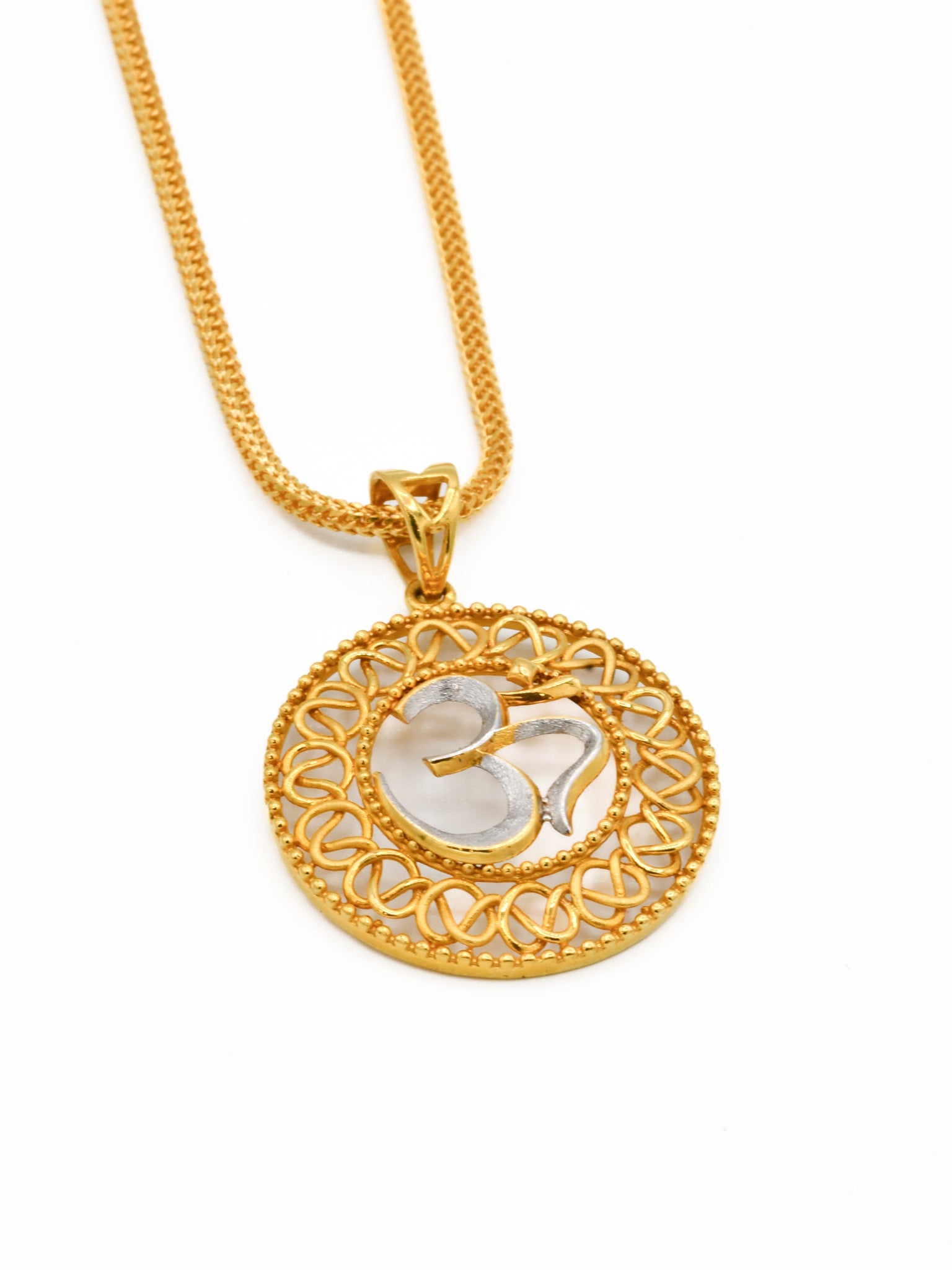 22ct Gold Two Tone Om Pendant