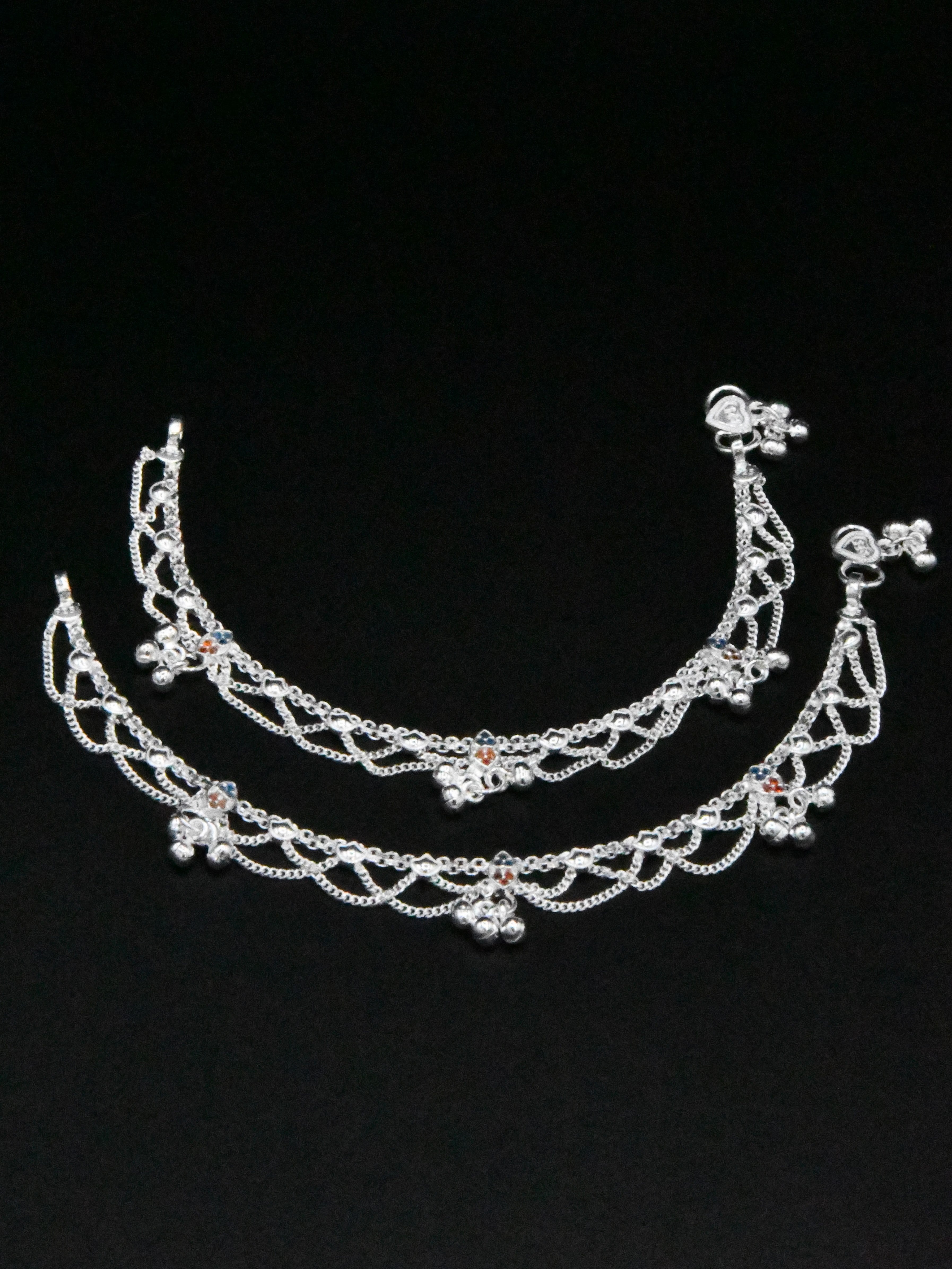 Girls Silver Anklets