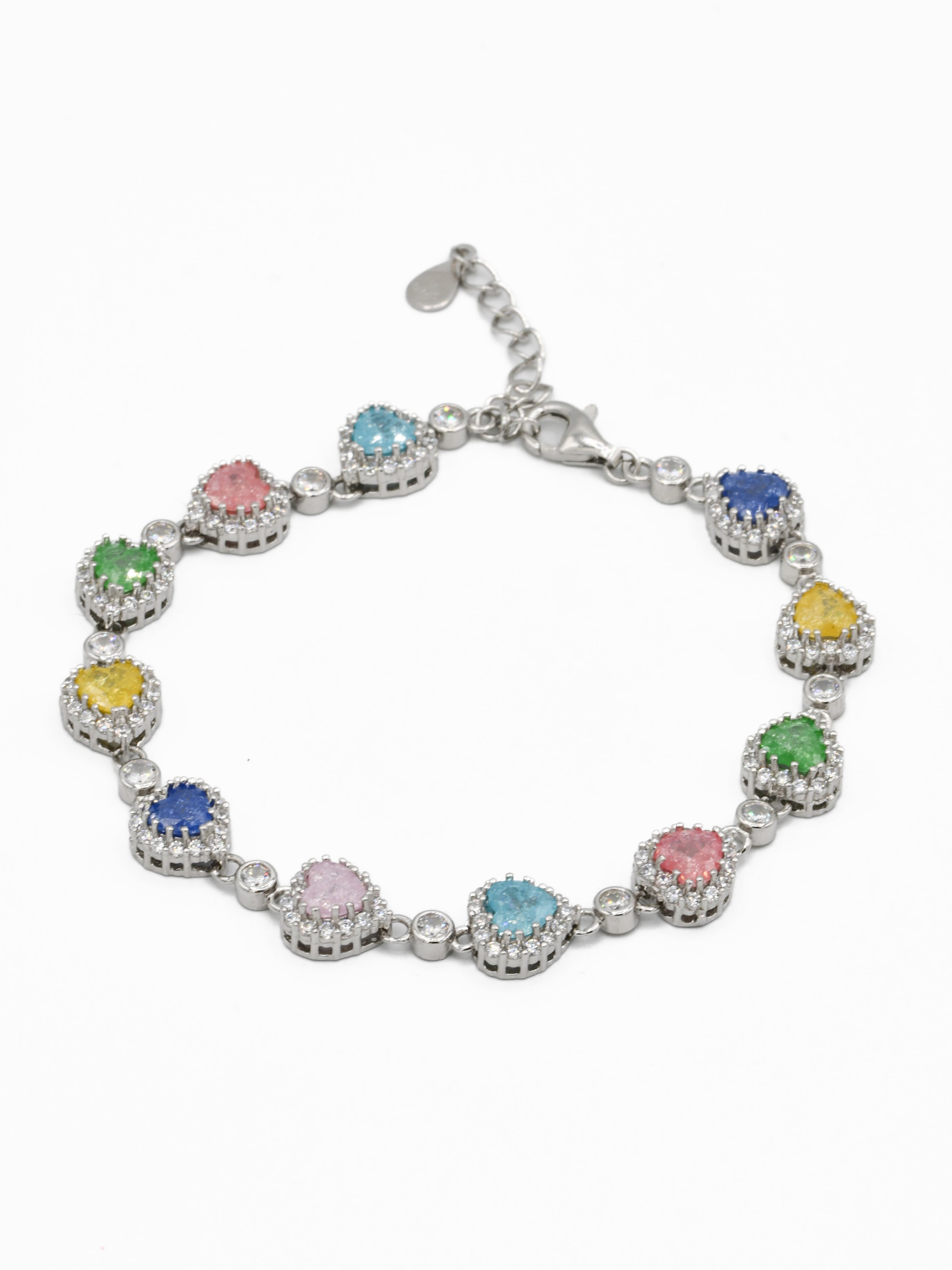 Silver Multi CZ Ladies Bracelet