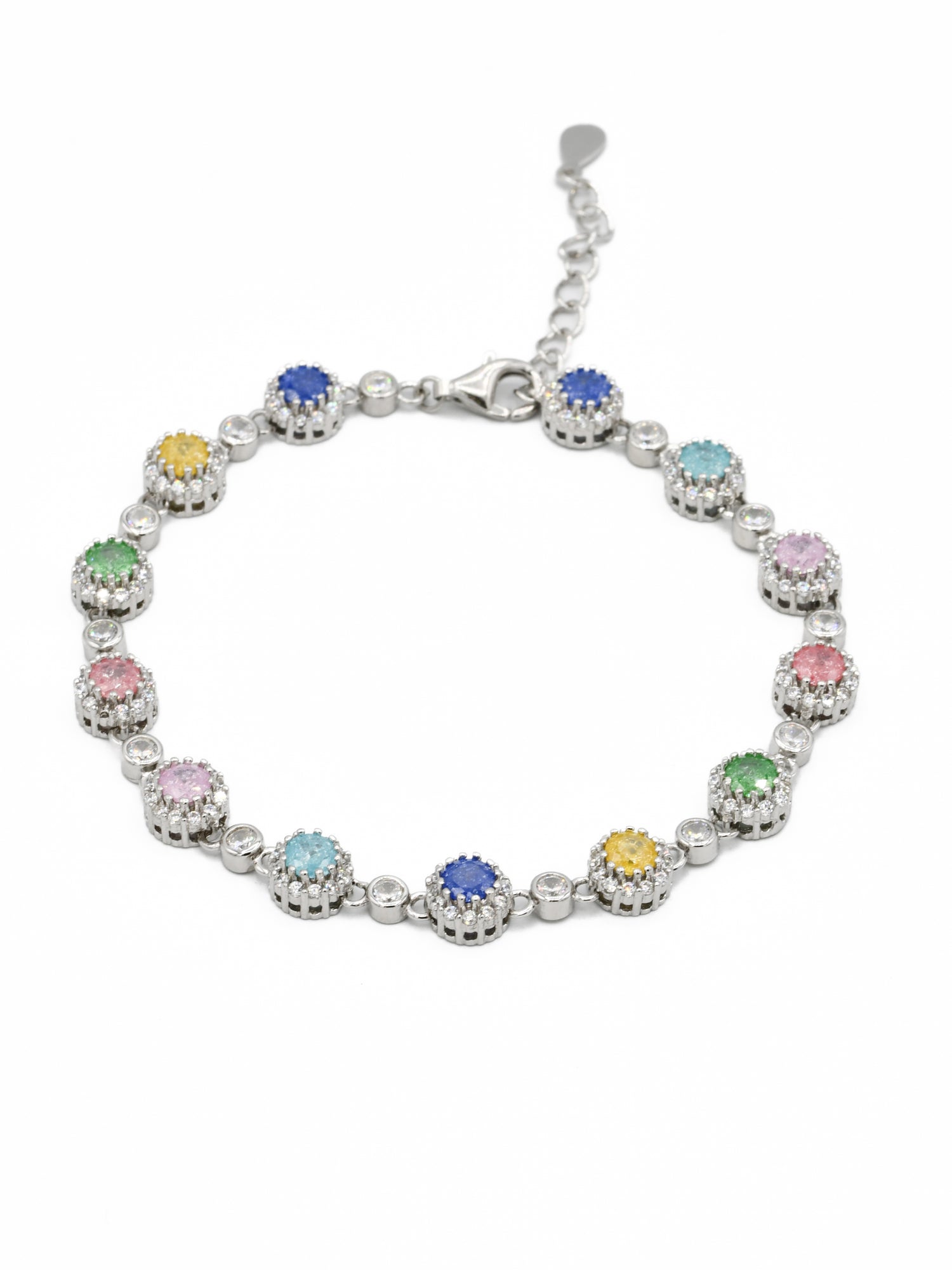 Silver Multi CZ Ladies Bracelet