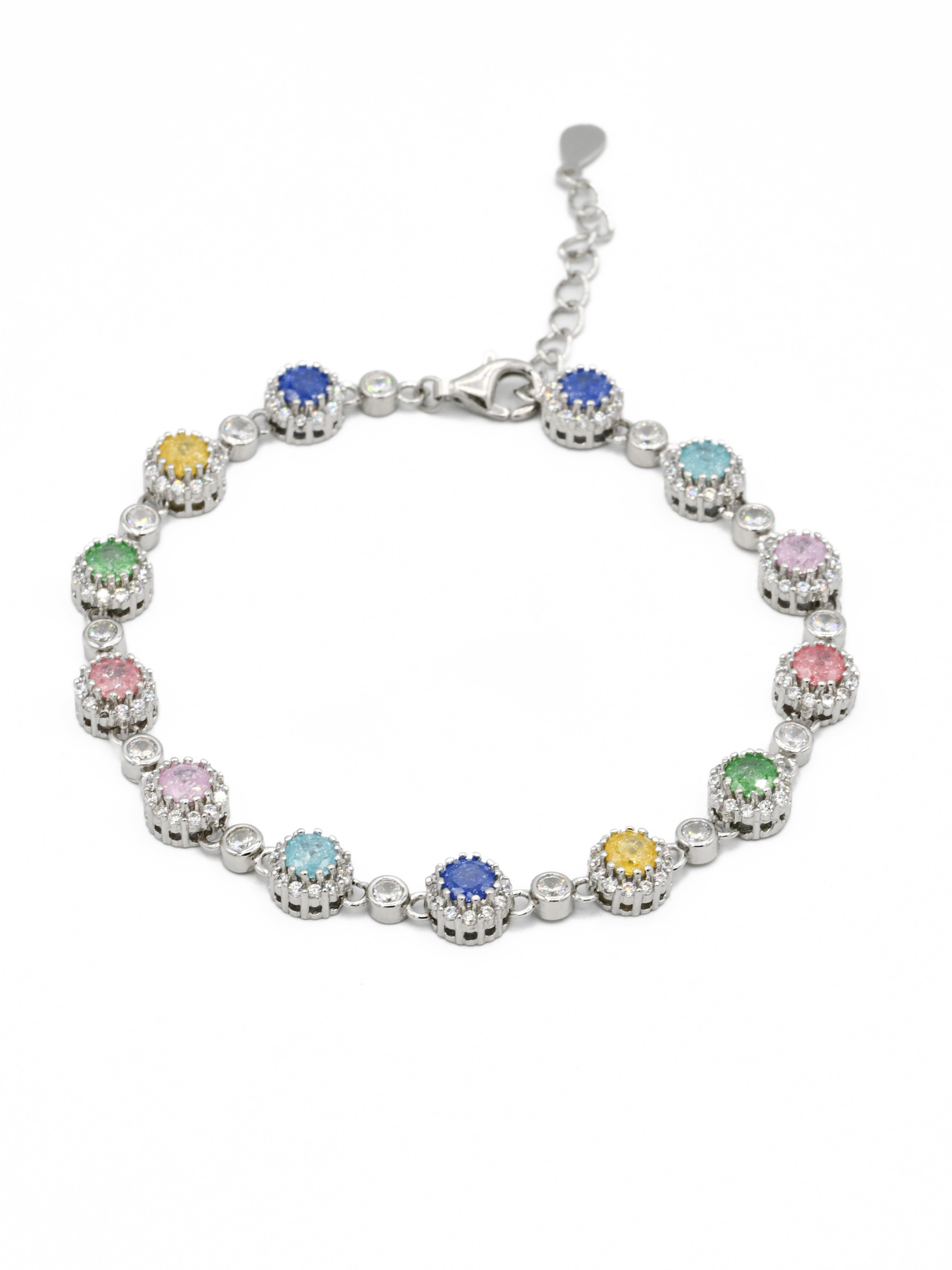 Silver Multi CZ Ladies Bracelet