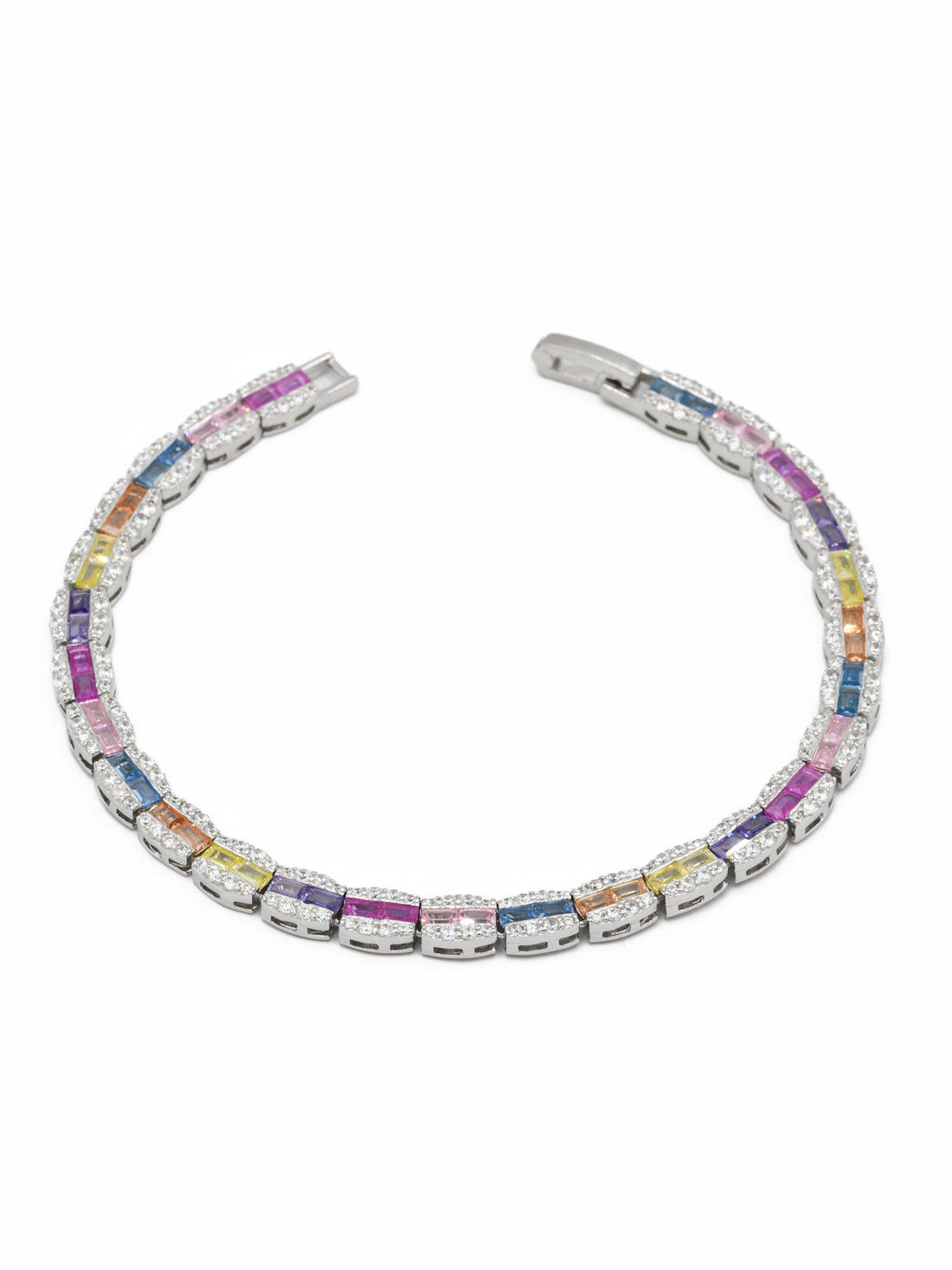 Silver Multi CZ Ladies Bracelet