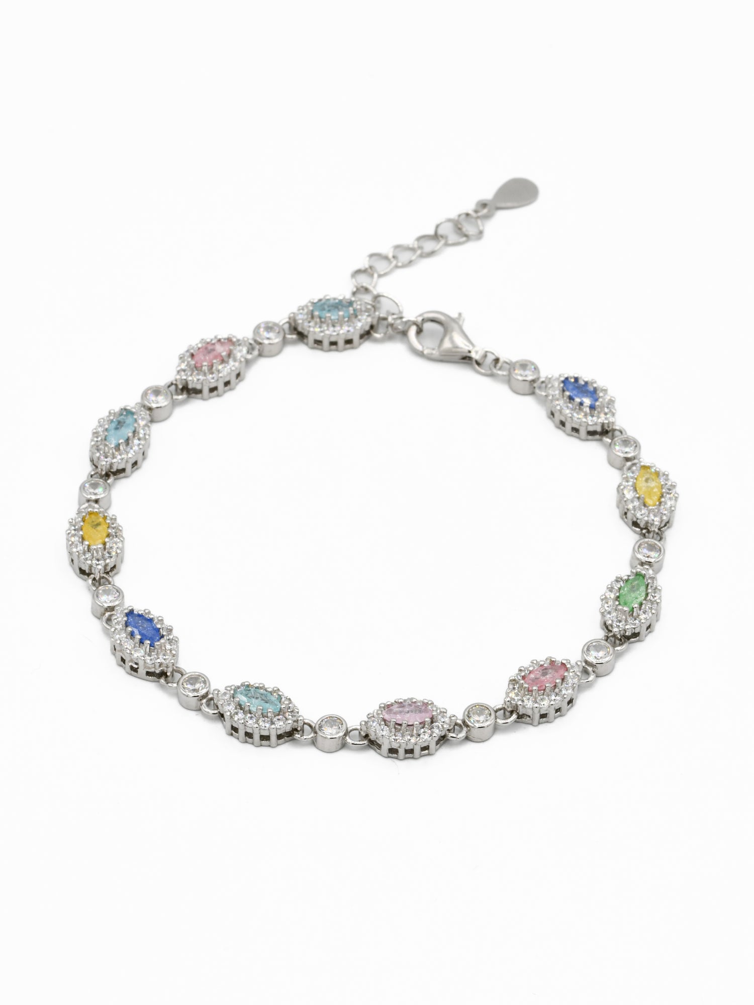 Silver Multi CZ Ladies Bracelet