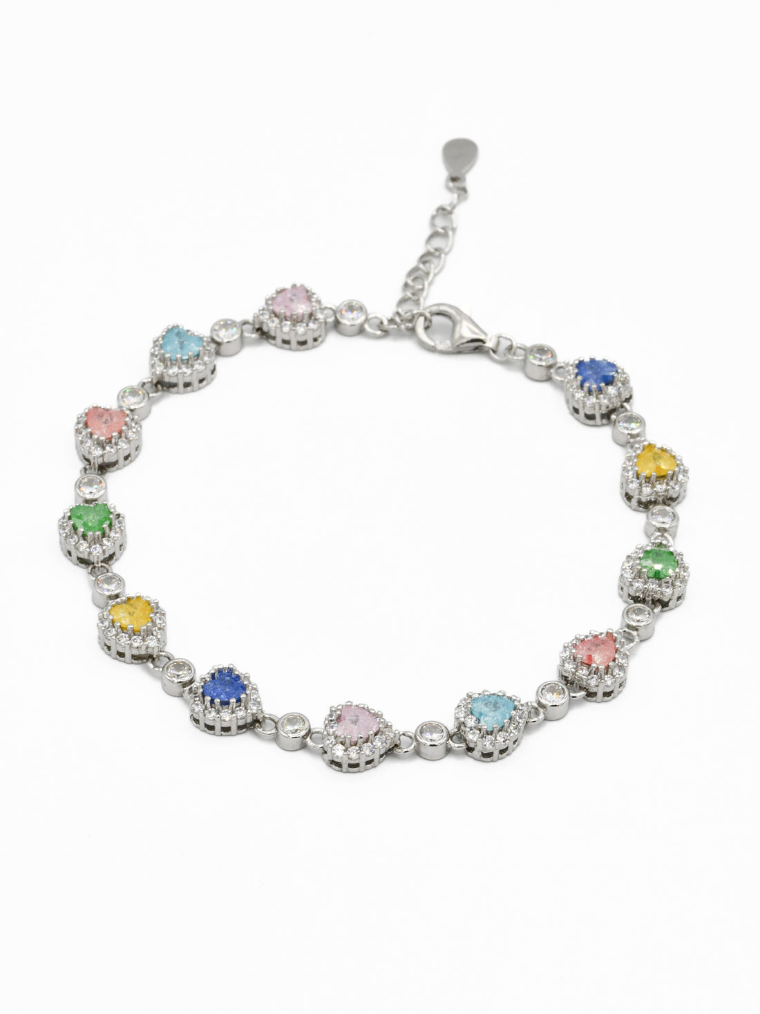 Silver Multi CZ Ladies Bracelet