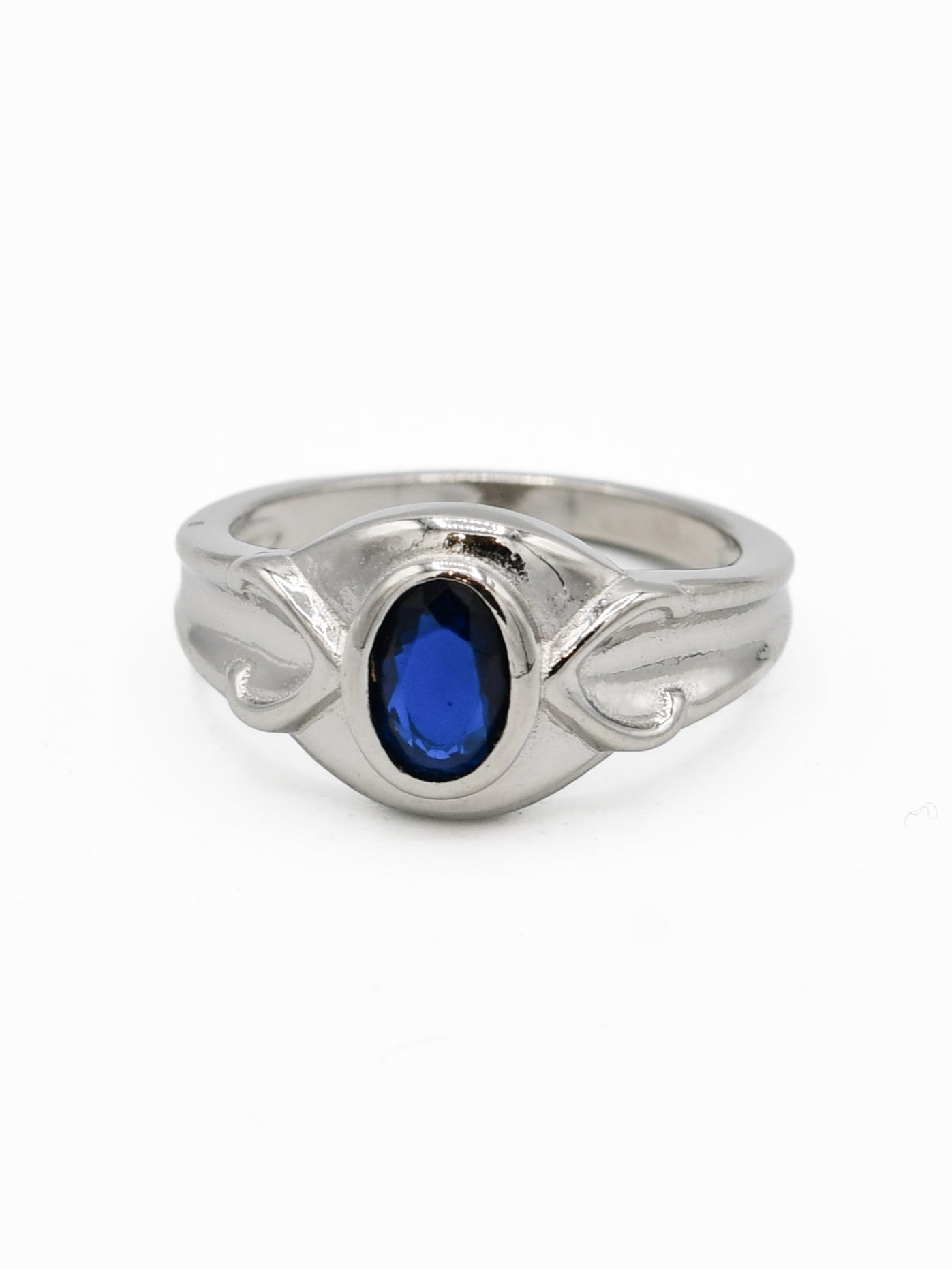 Silver Blue Stone Baby Ring