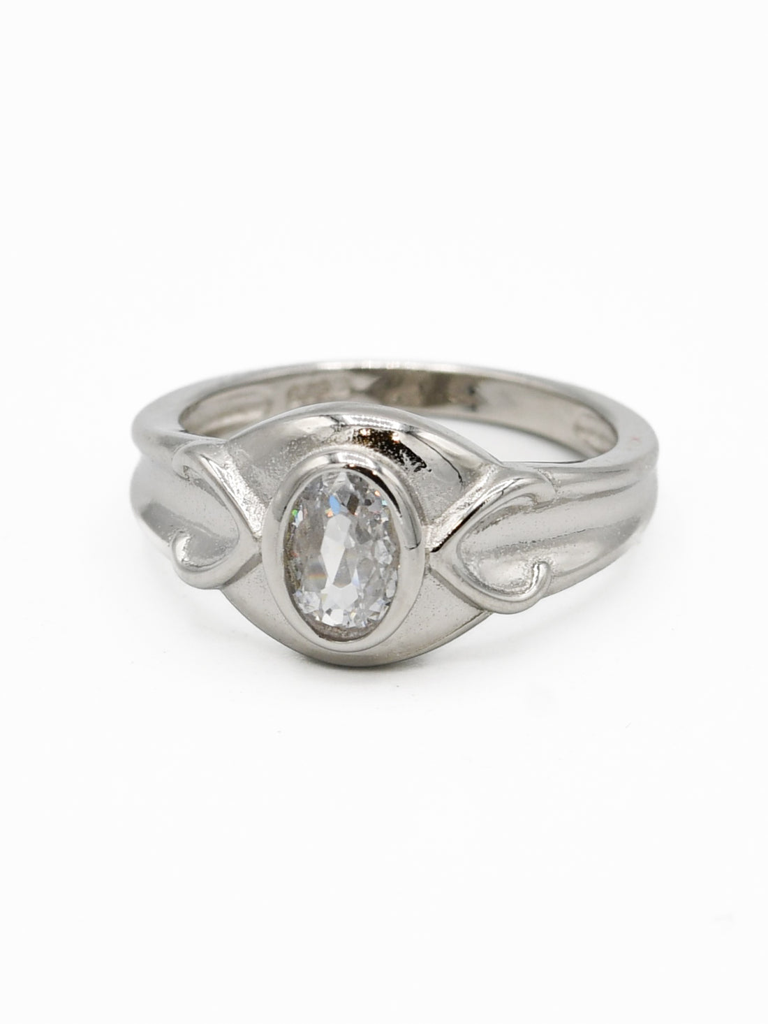 Silver White Stone Baby Ring