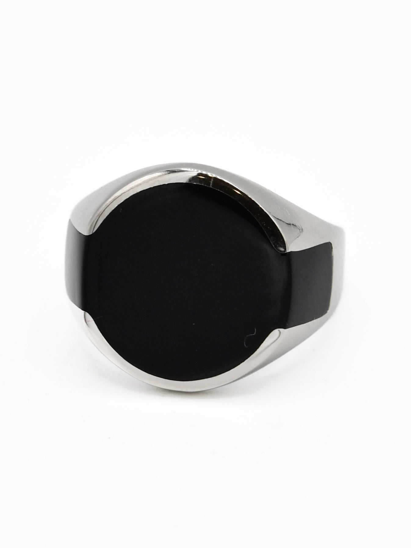 Silver Black Stone Ring