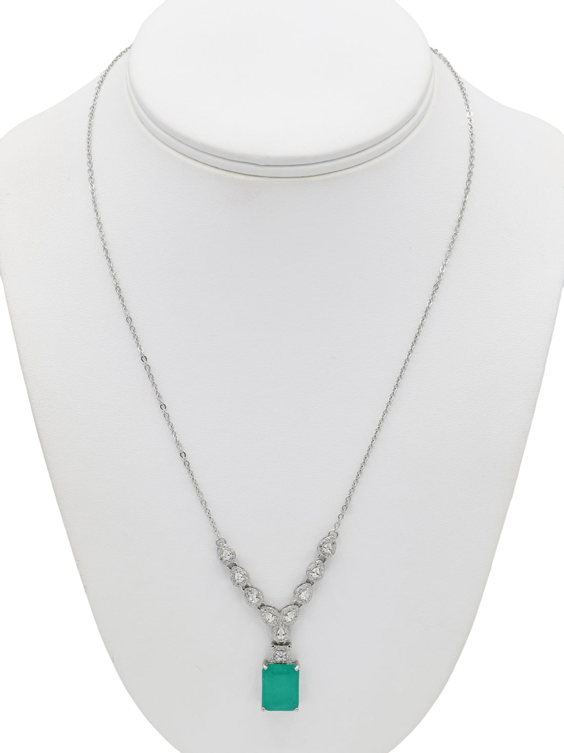 Silver CZ Necklace Set