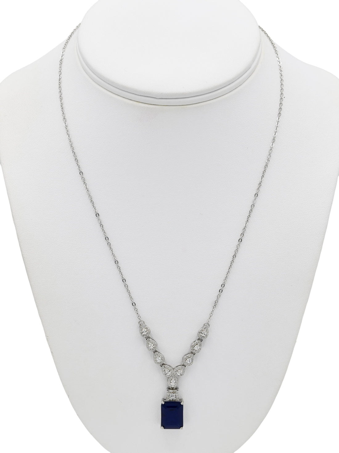 Silver CZ Necklace Set