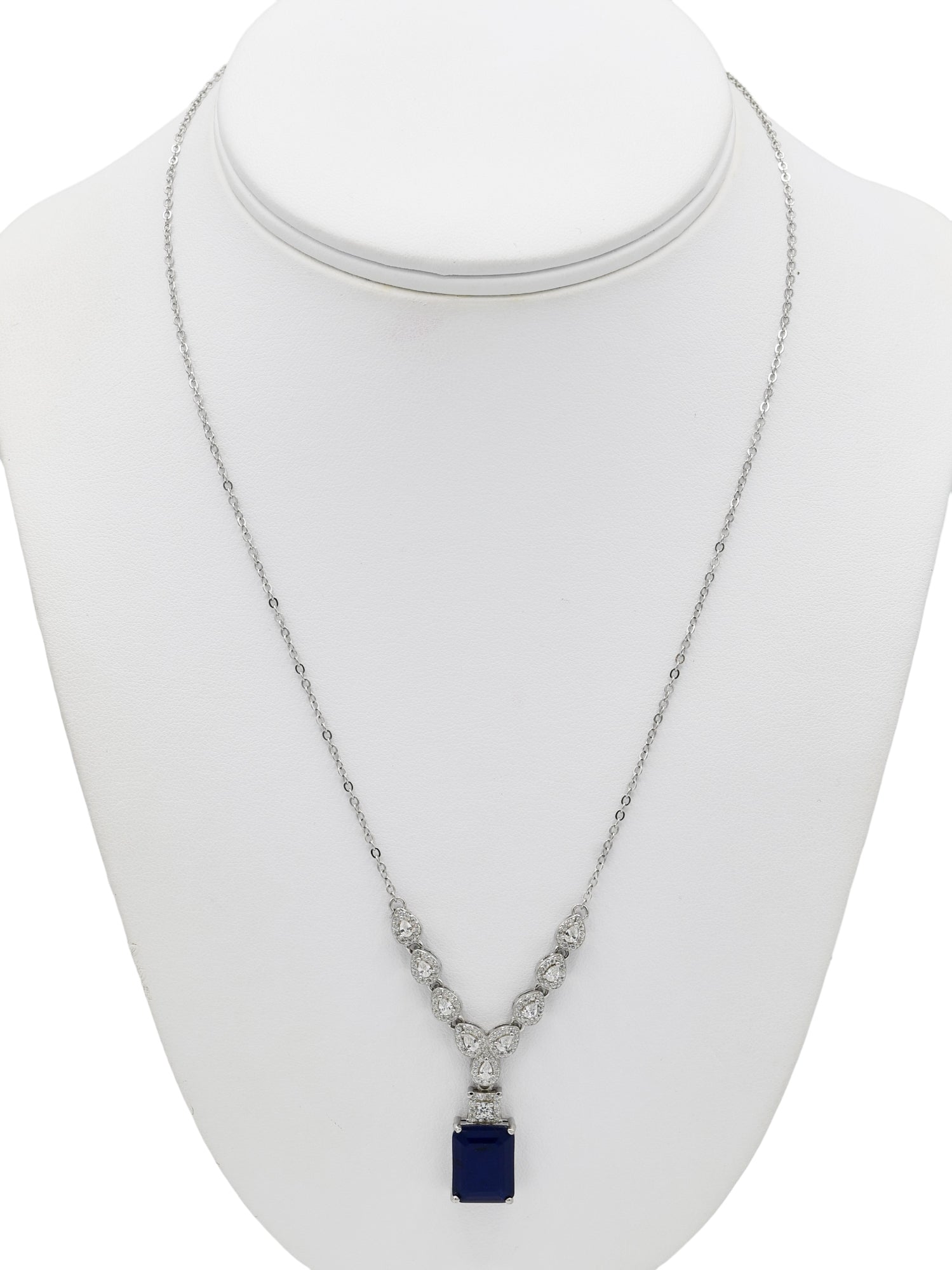 Silver CZ Necklace Set