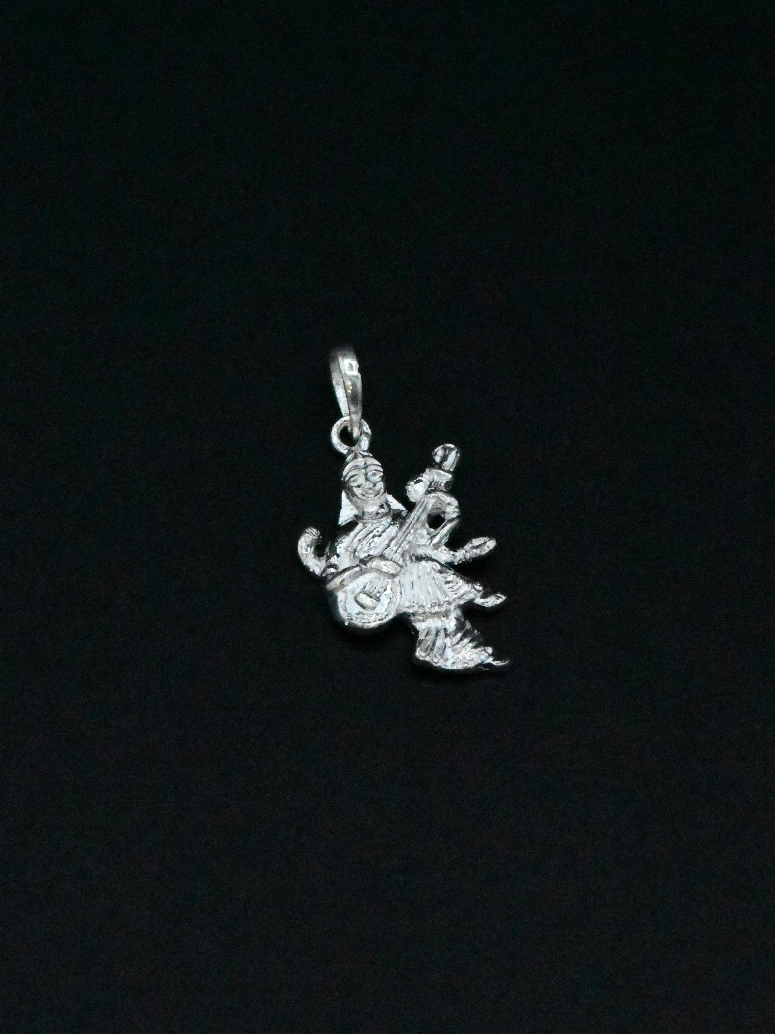 Silver Sarswati Mata Pendant