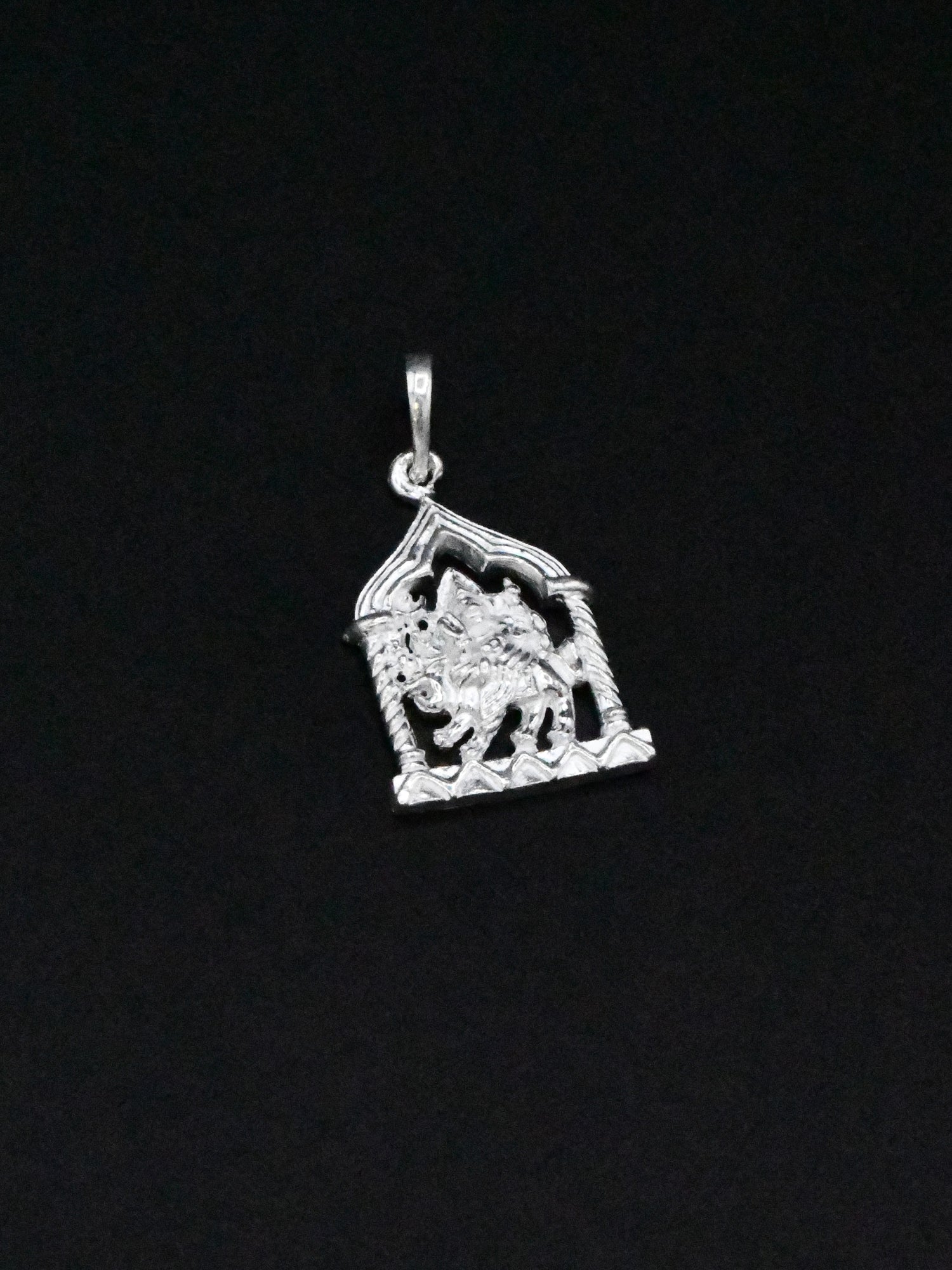 Silver Durga Mata Pendant