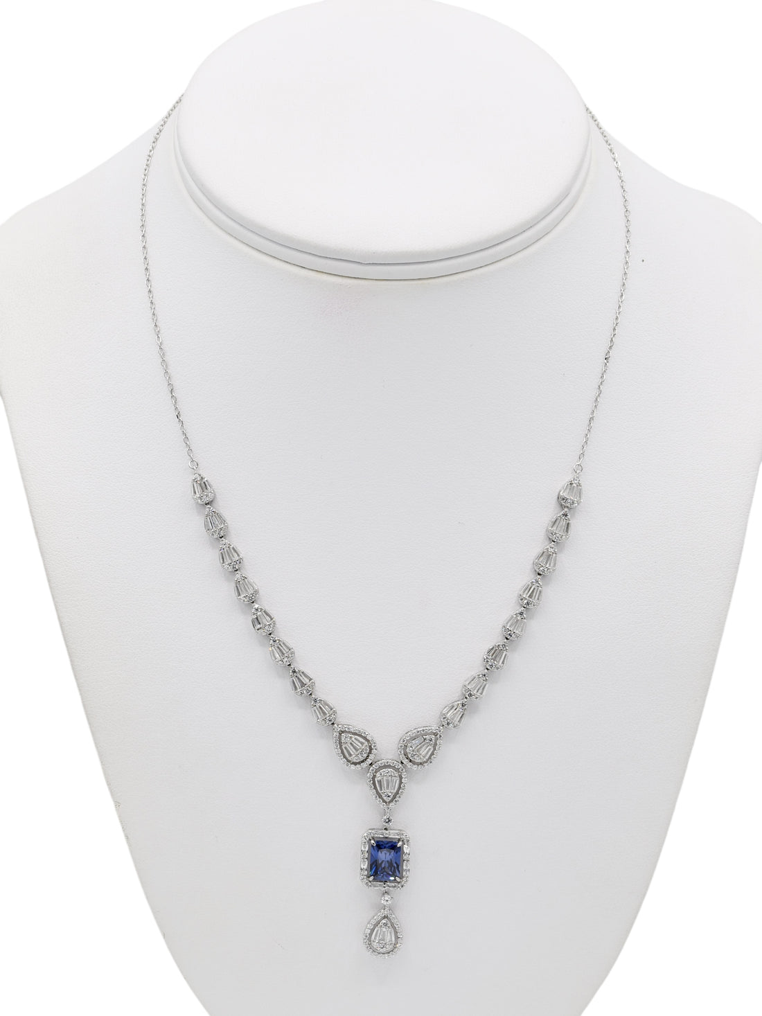 Silver CZ Necklace Set