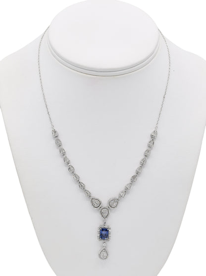 Silver CZ Necklace Set