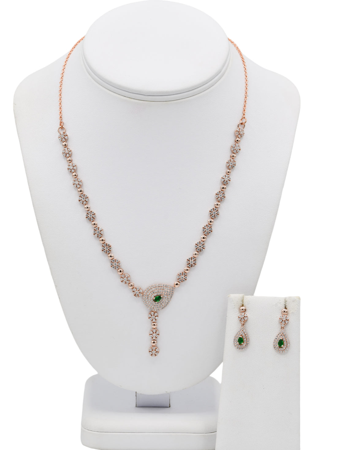 Silver CZ Necklace Set