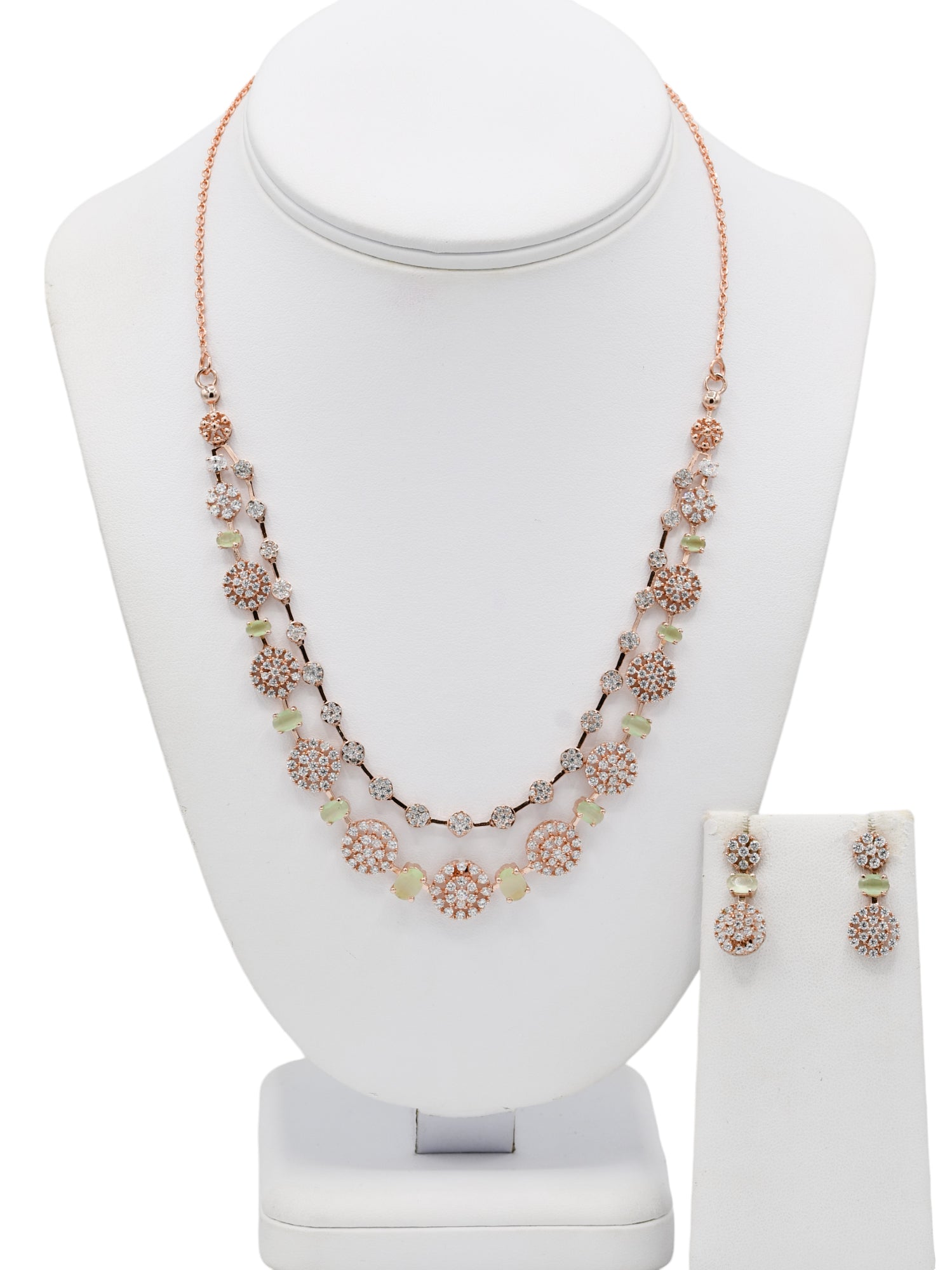 Silver CZ Necklace Set