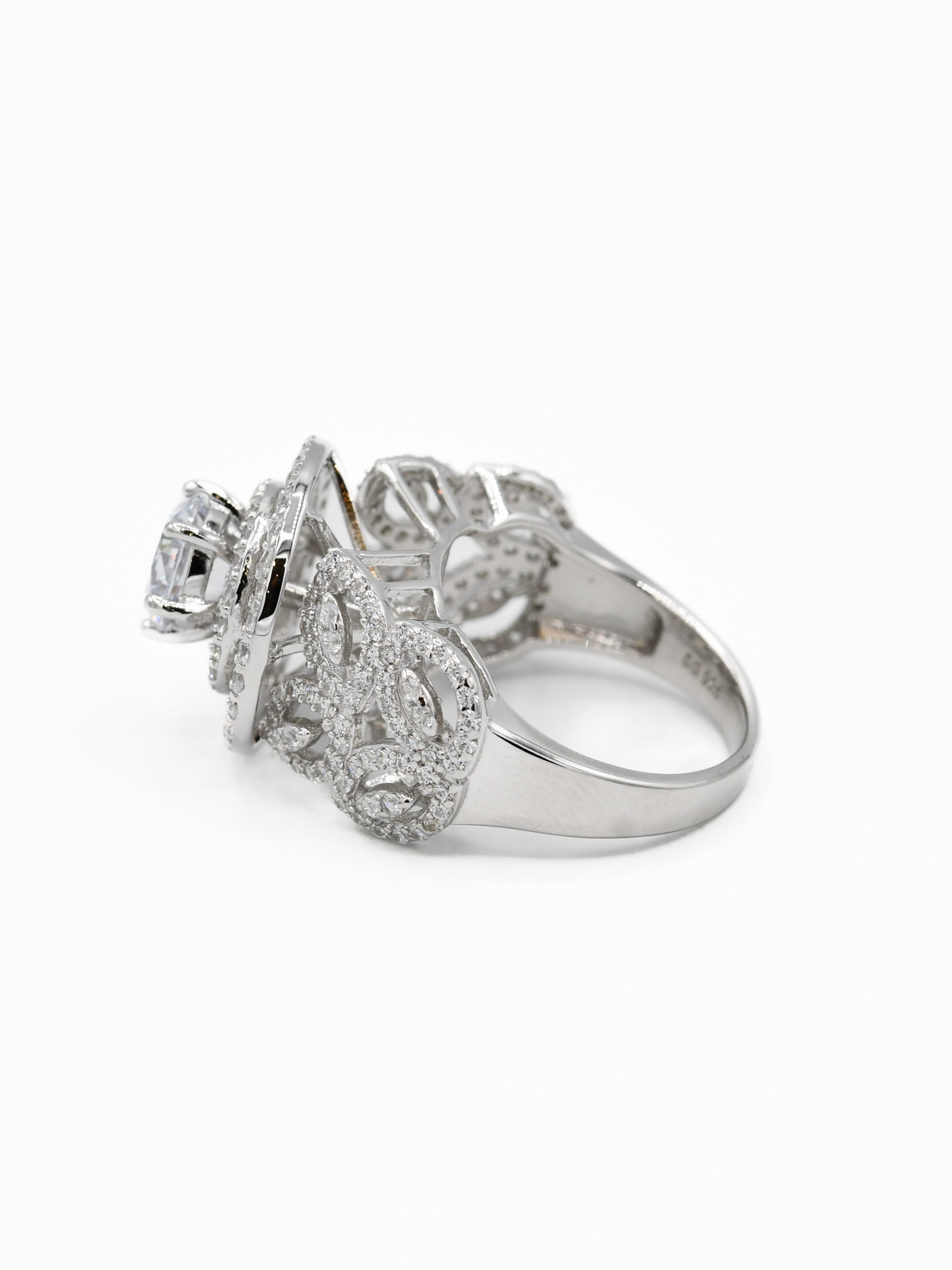 Silver CZ Ladies Ring