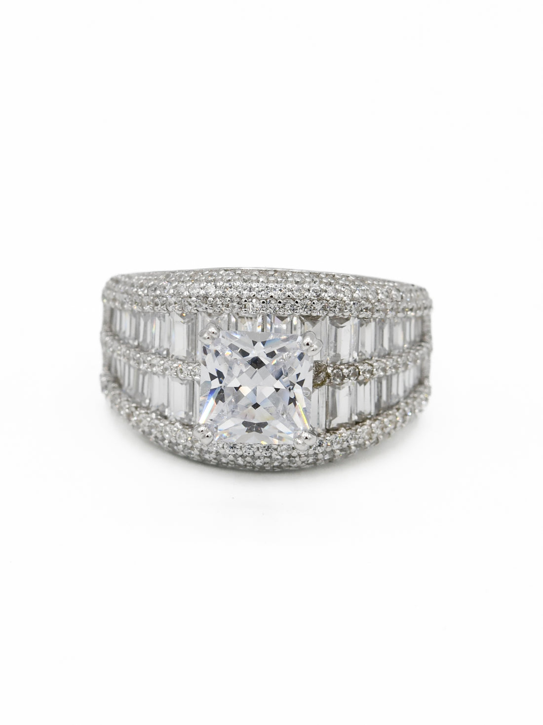 Silver CZ Ladies Ring