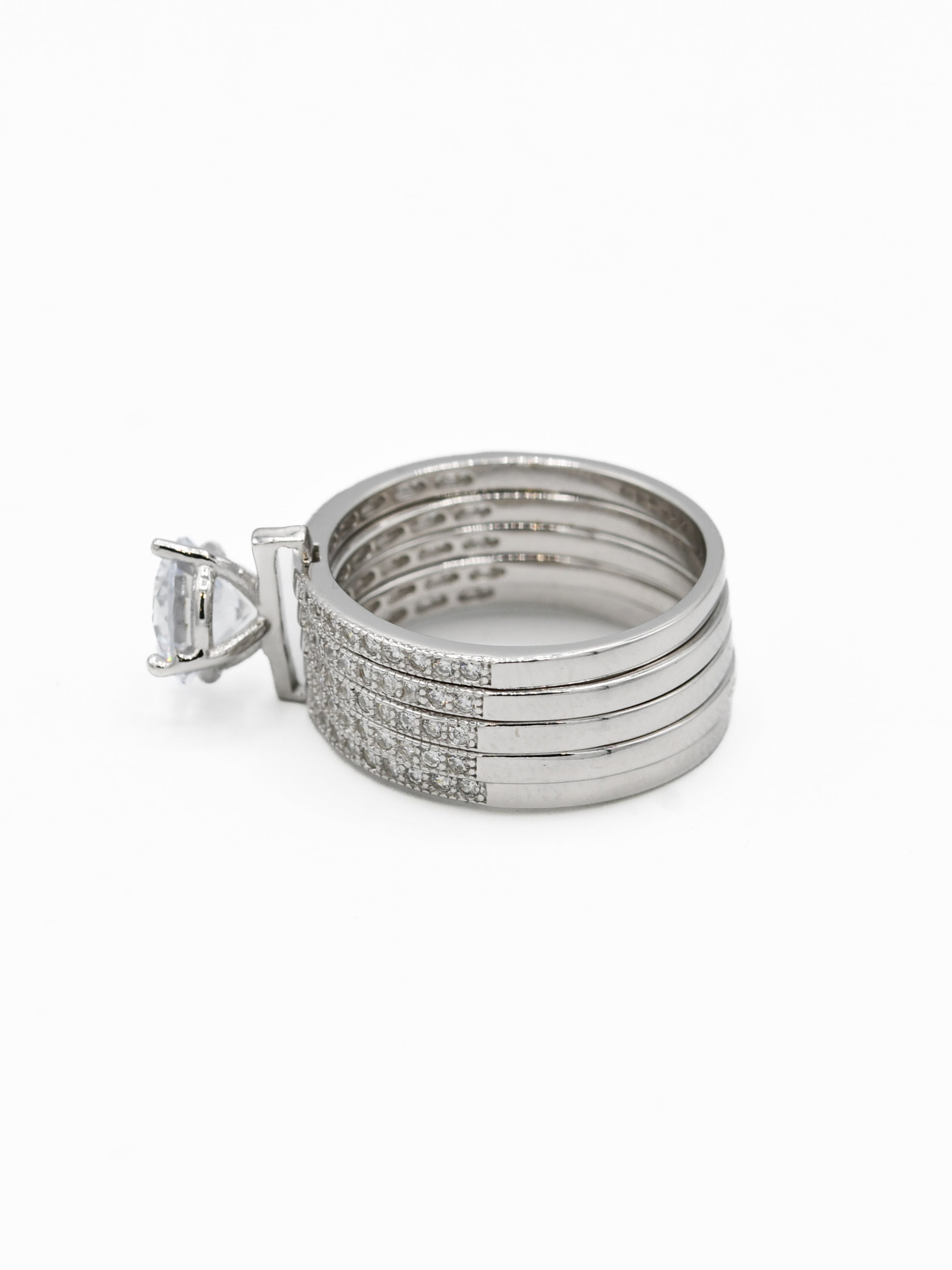 Silver CZ Ladies Ring