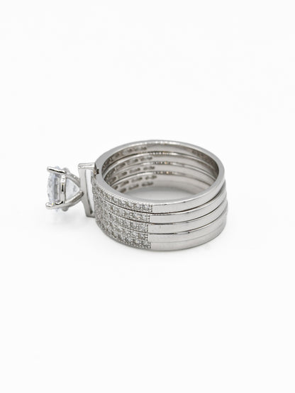 Silver CZ Ladies Ring