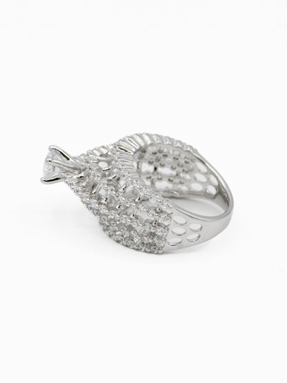 Silver CZ Ladies Ring