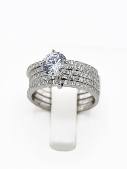 Silver CZ Ladies Ring