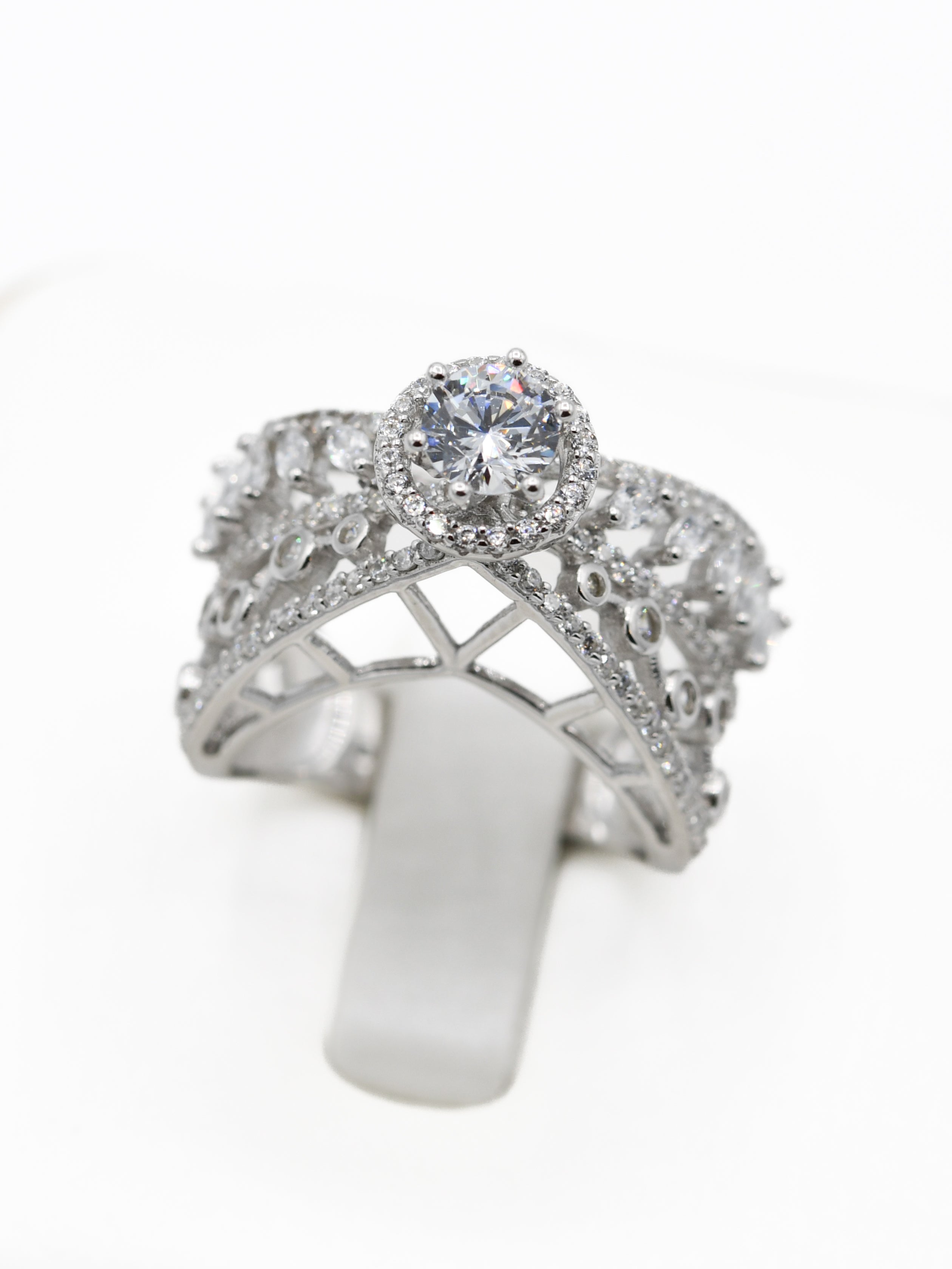 Silver CZ Ladies Ring