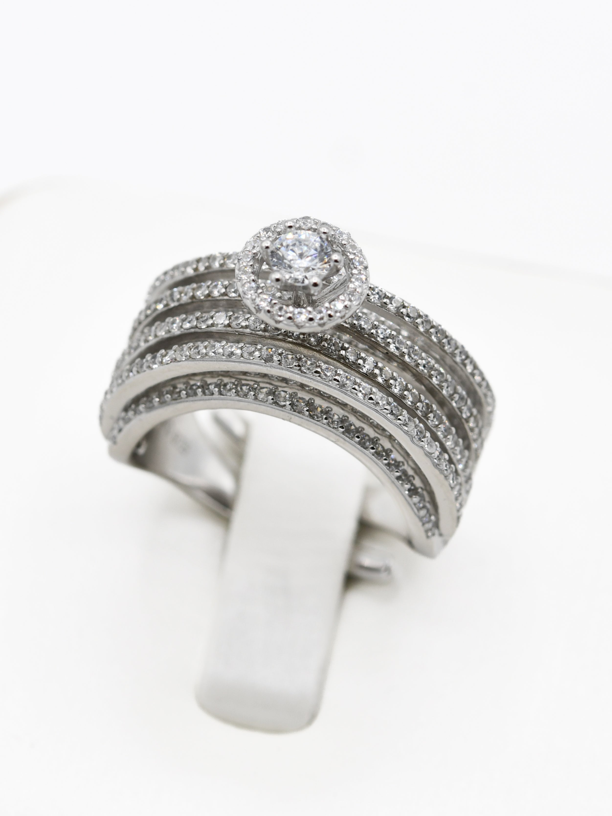 Silver CZ Ladies Ring