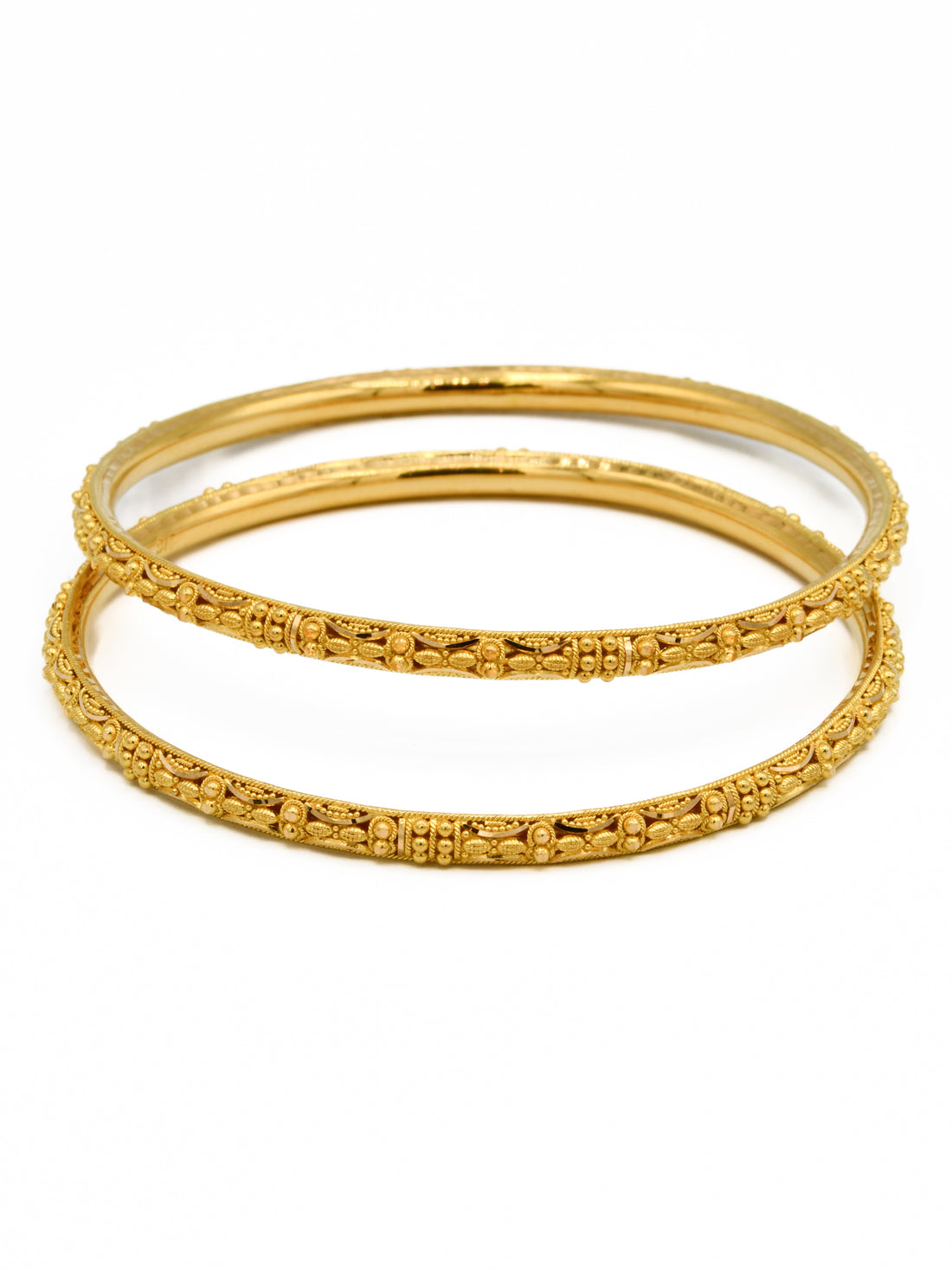 22ct Gold Filigree Pair Bangle