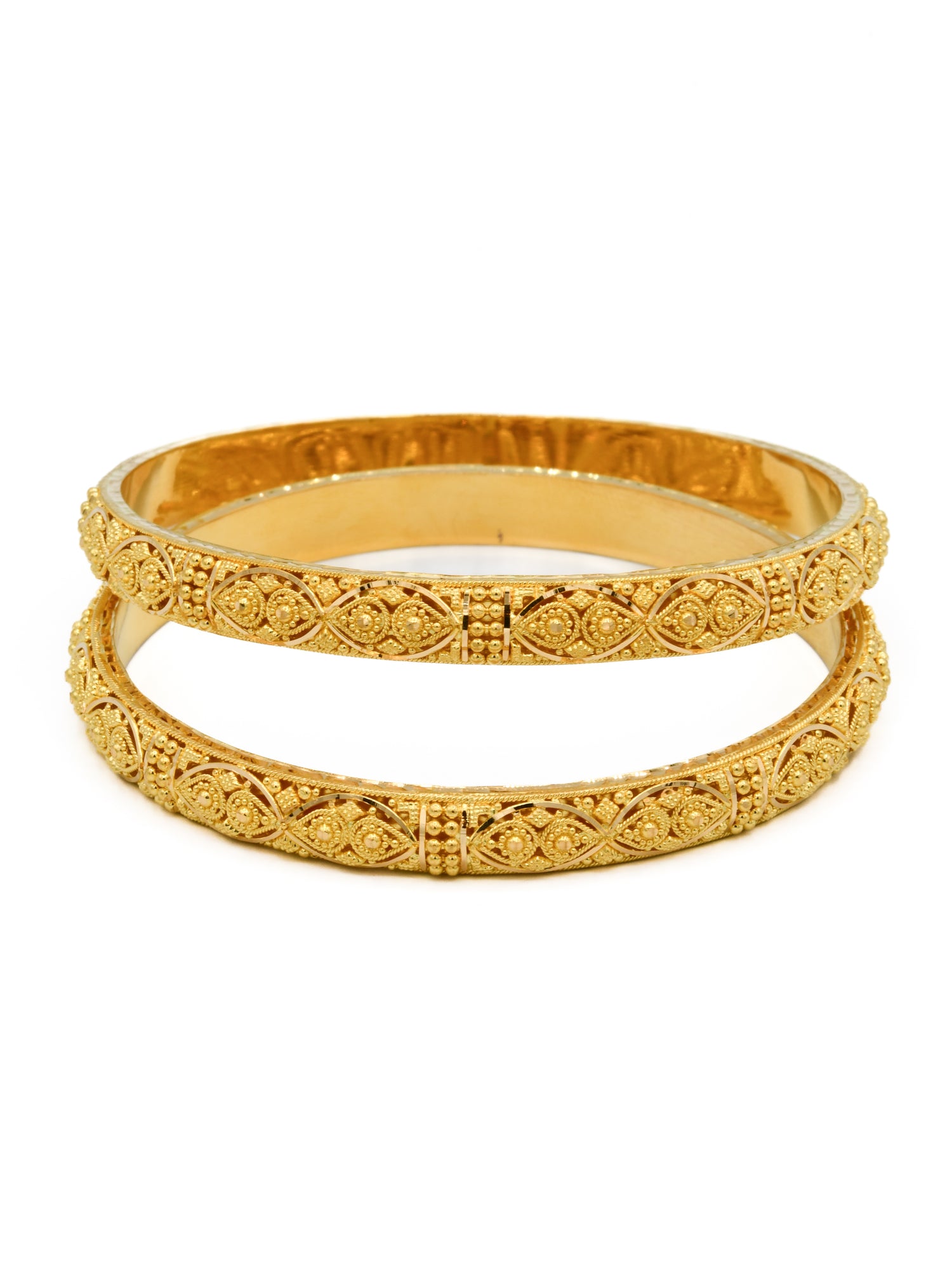 22ct Gold Filigree Pair Bangle