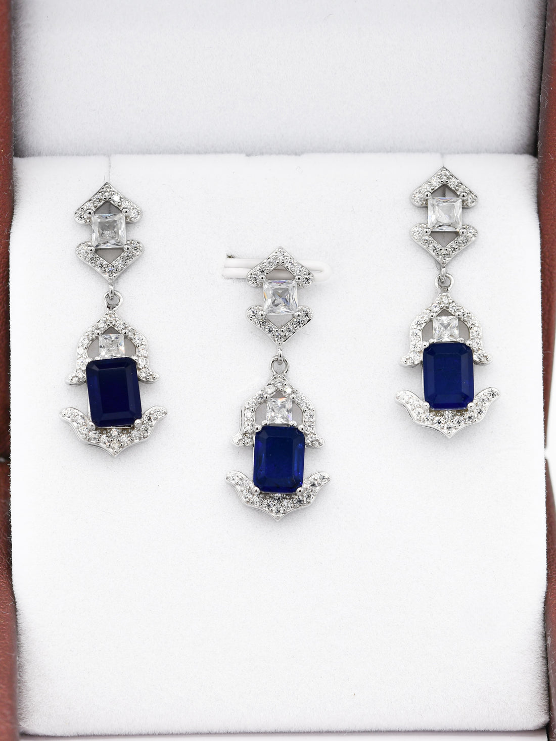 Silver CZ Pendant Set