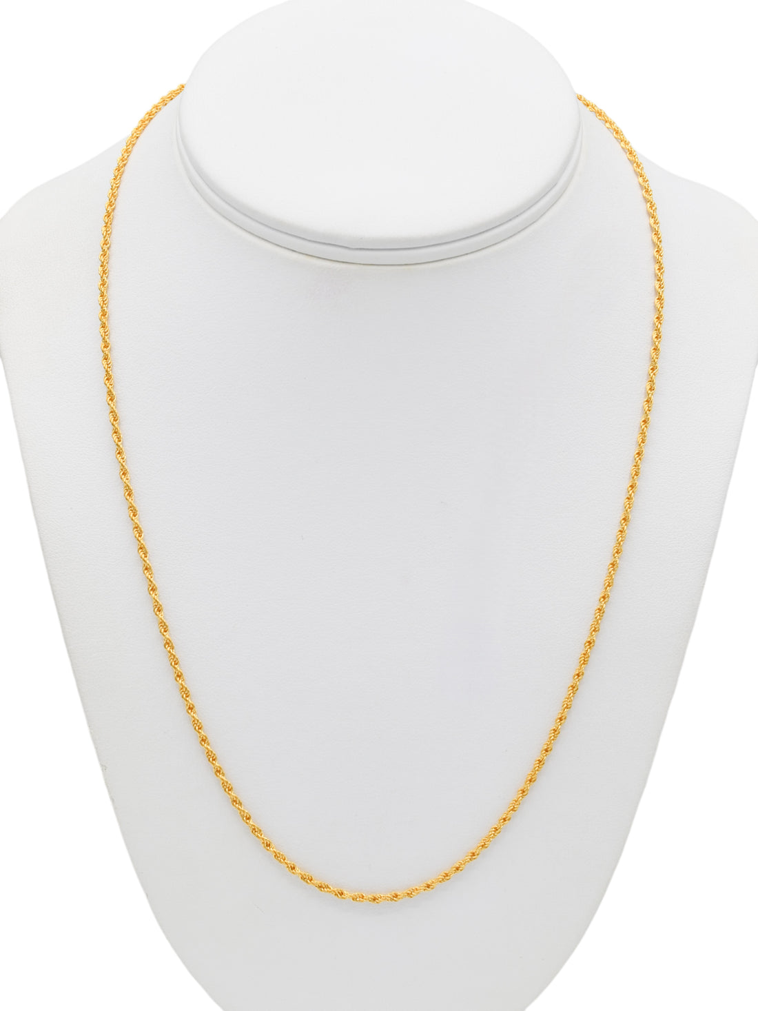 22ct Gold Hollow Rope Chain - 50 cm