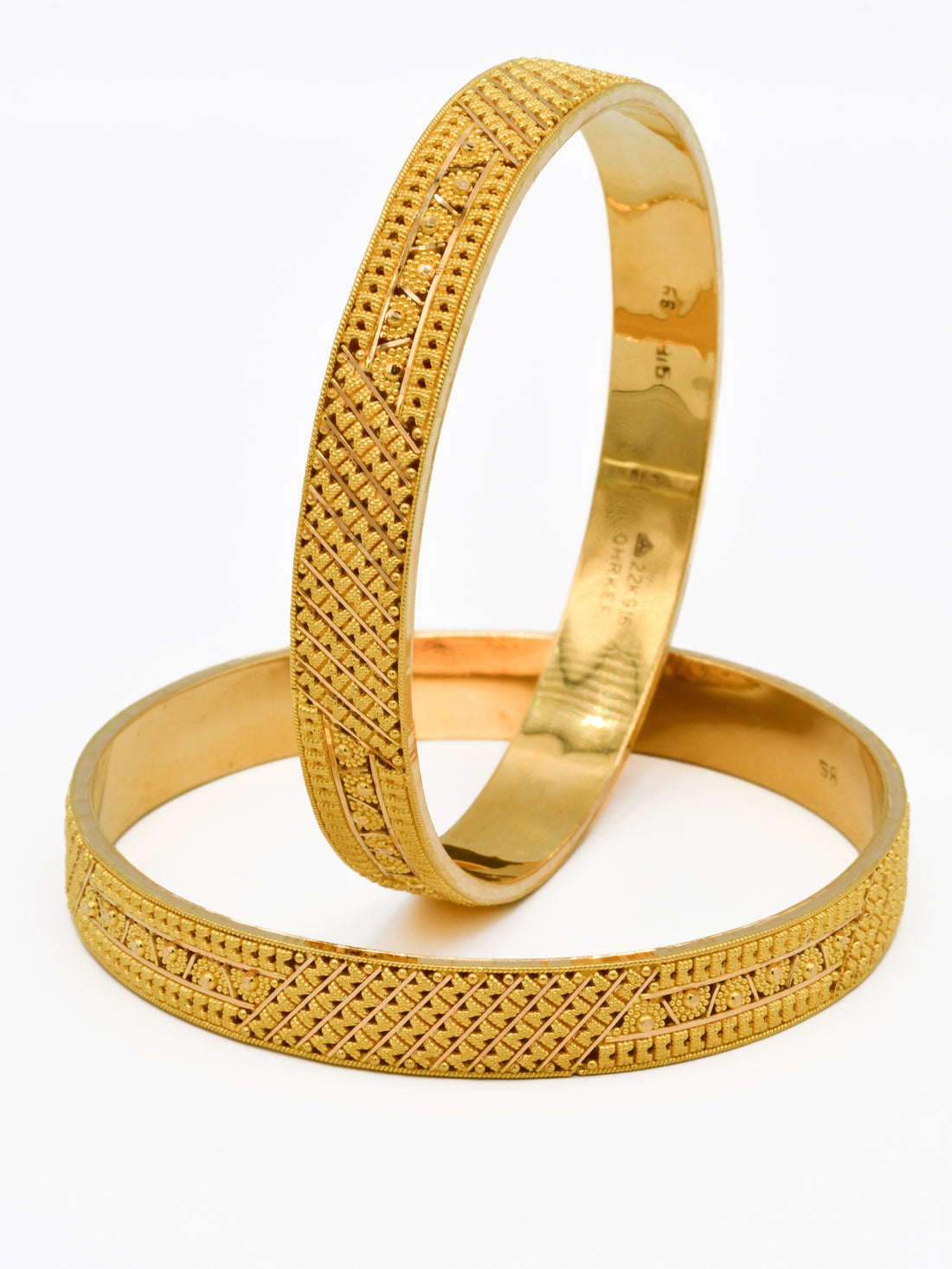 22ct Gold Filigree Pair Bangle