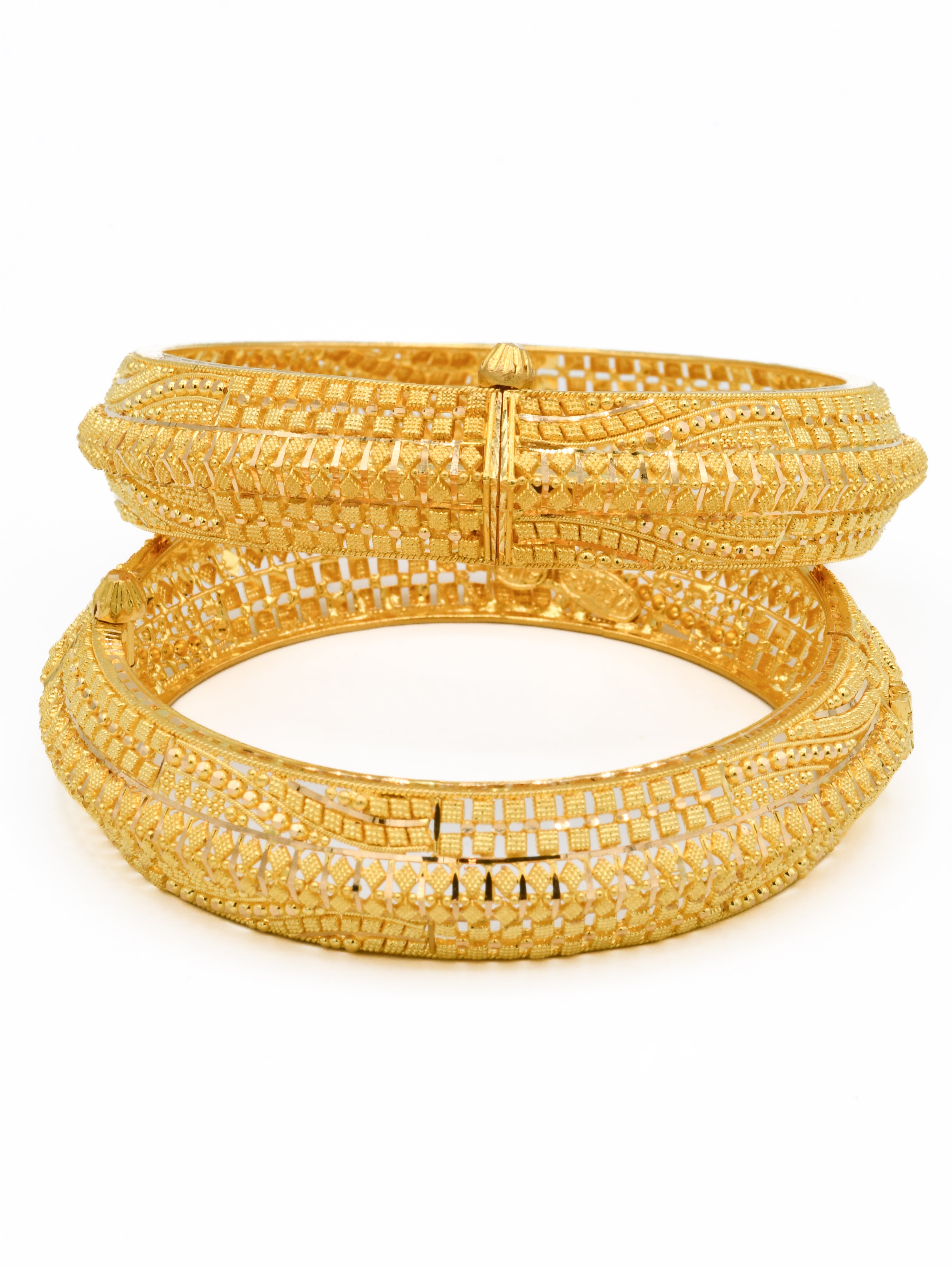 22ct Gold Pair Screw Bangle