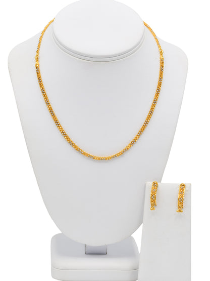 22ct Gold Two Tone Necklace Set