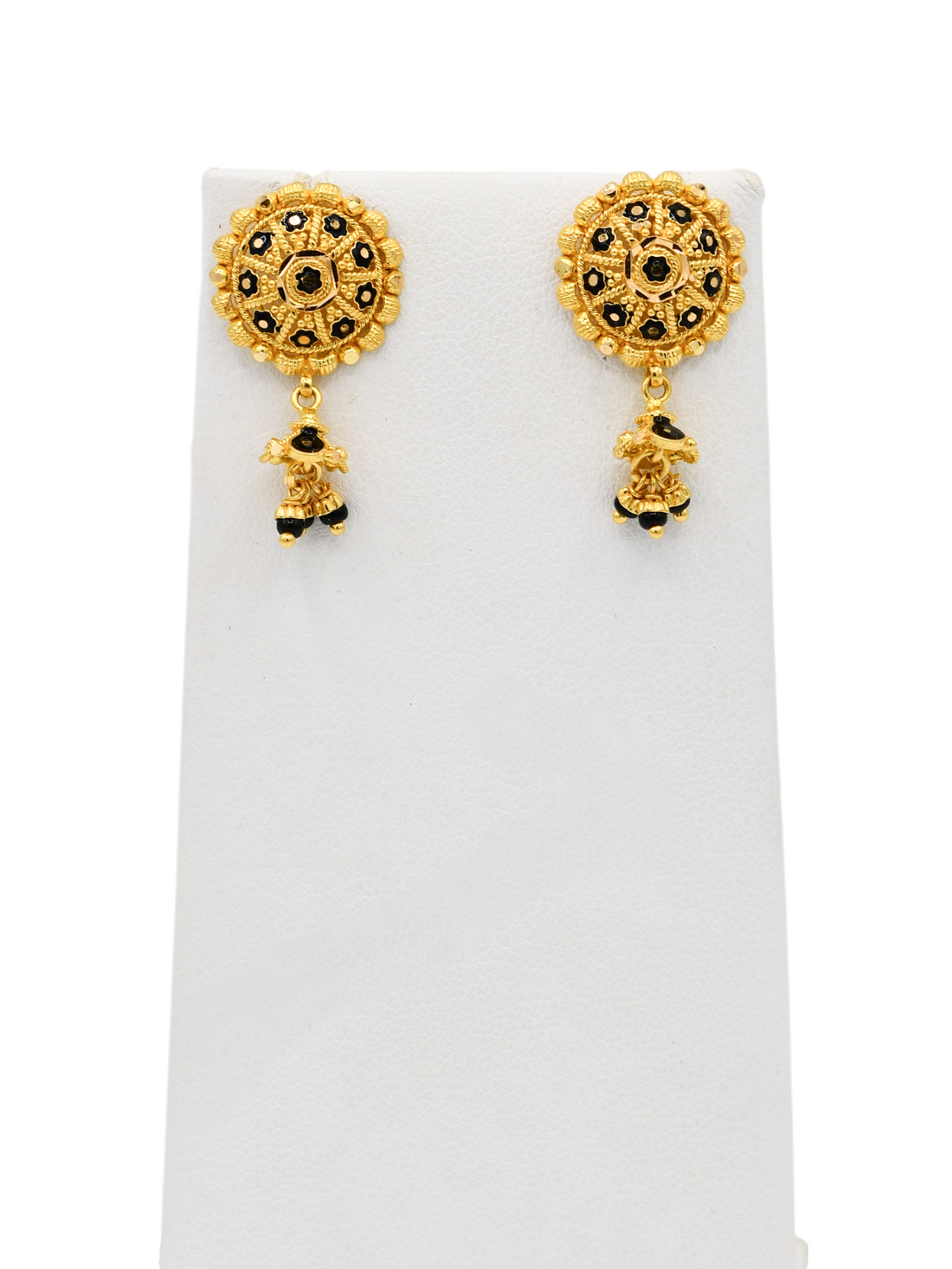 22ct Gold Black Minakari Earrings