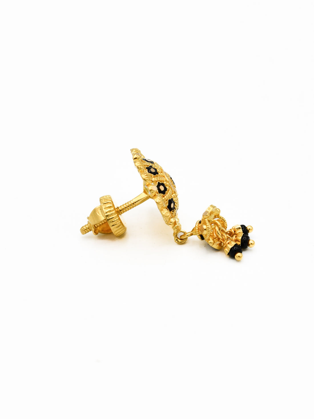 22ct Gold Black Minakari Earrings