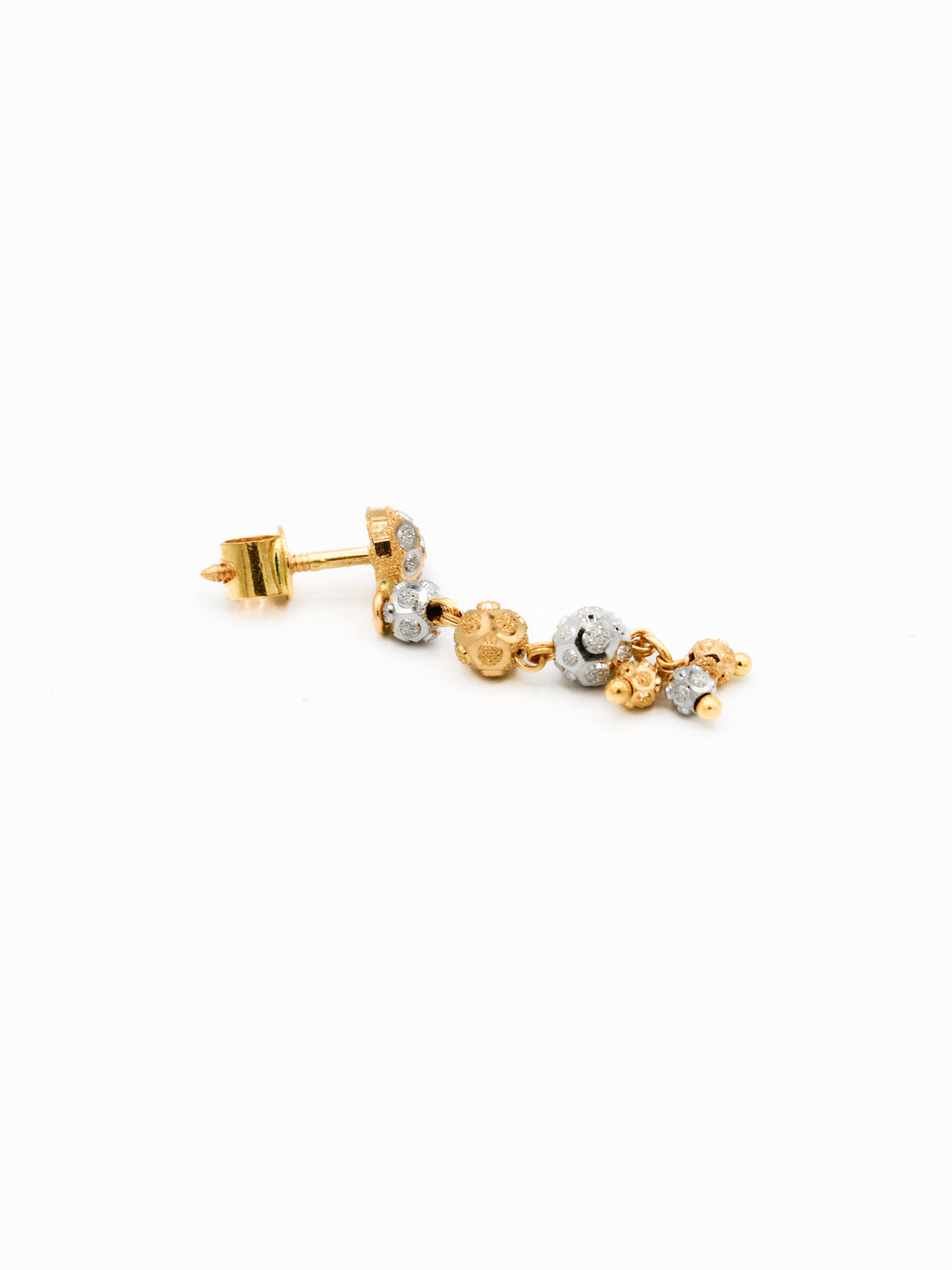 22ct Gold Two Tone Ball Earrings