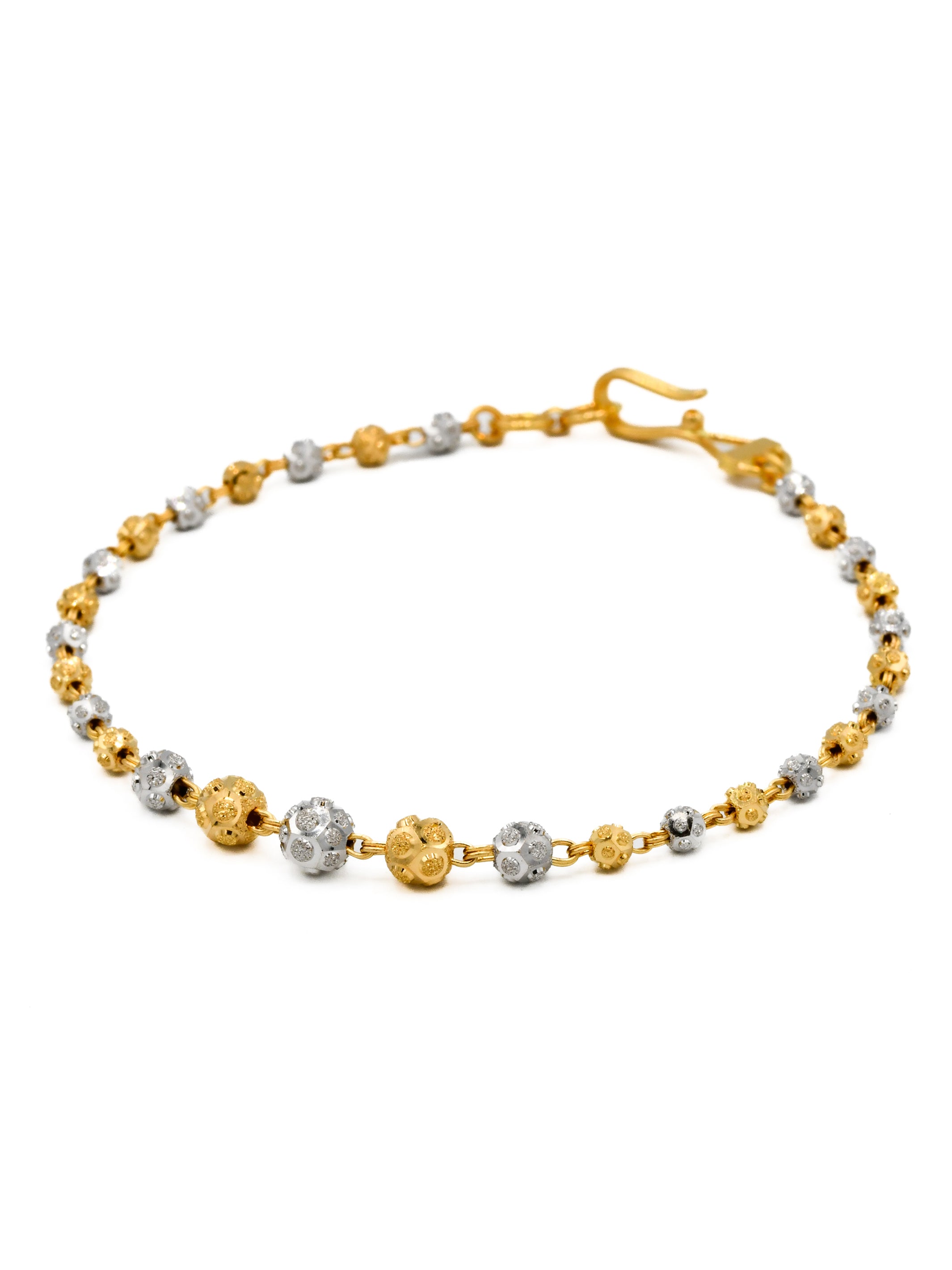 22ct Gold Two Tone Ball Ladies Bracelet – Roop Darshan