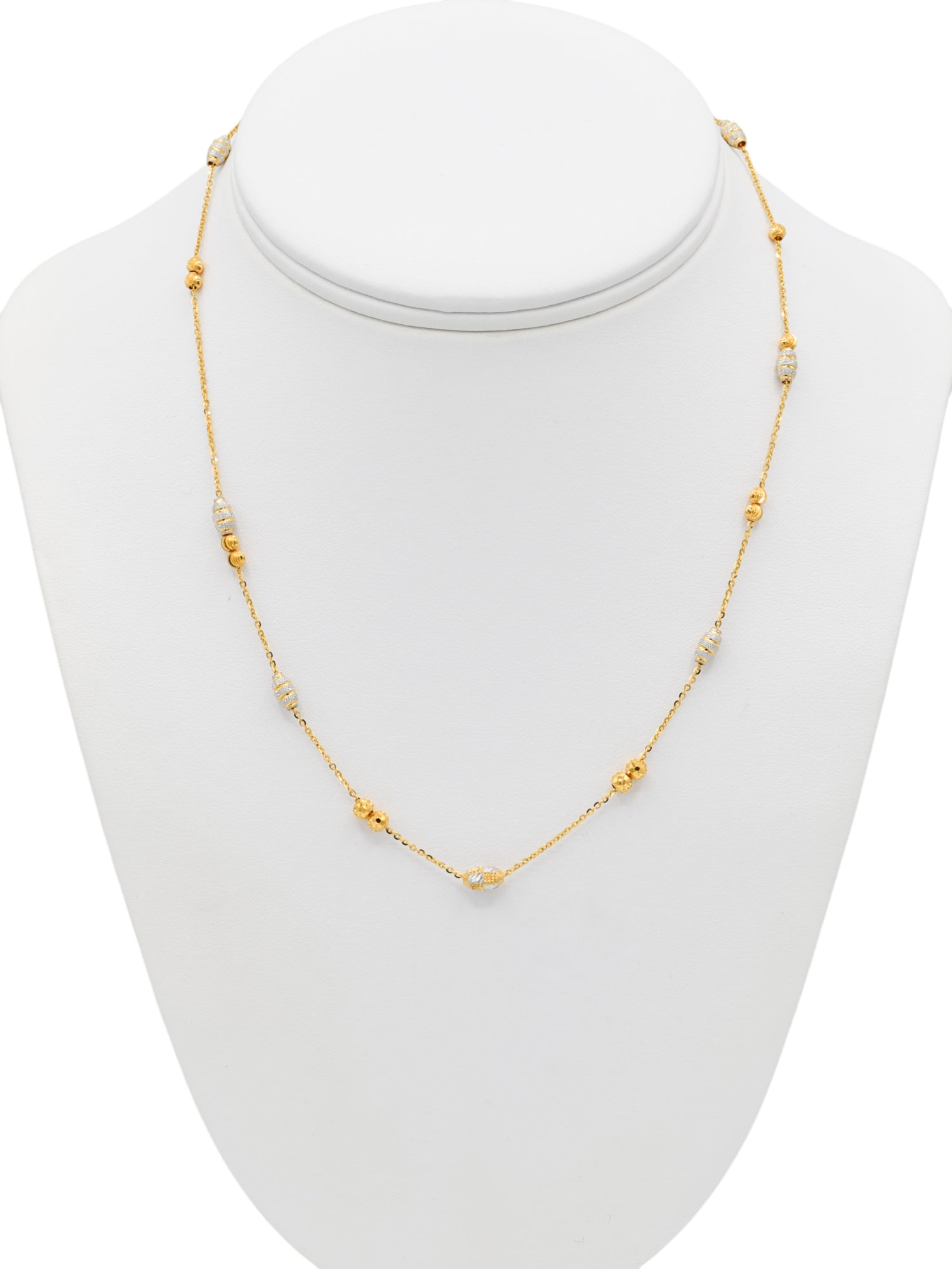 22ct Gold Two Tone Ball Fancy Chain