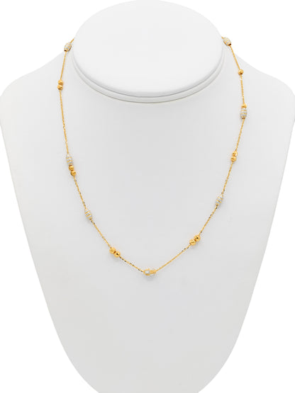 22ct Gold Two Tone Ball Fancy Chain