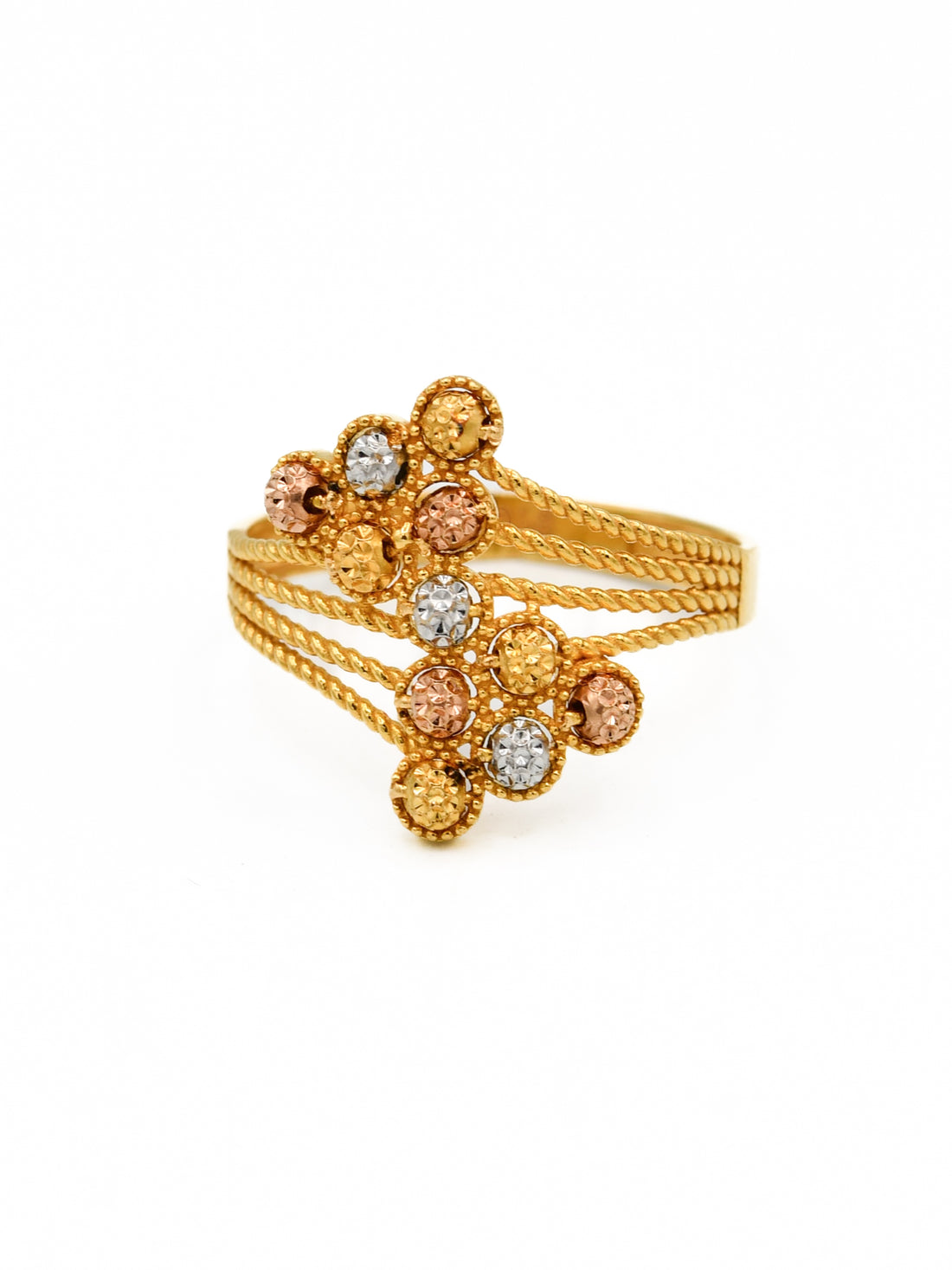 22ct Gold Two Tone Ladies Ring