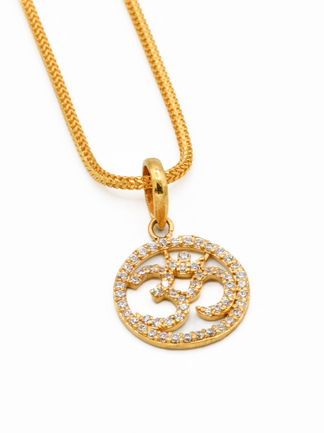 22ct Gold CZ Om Pendant