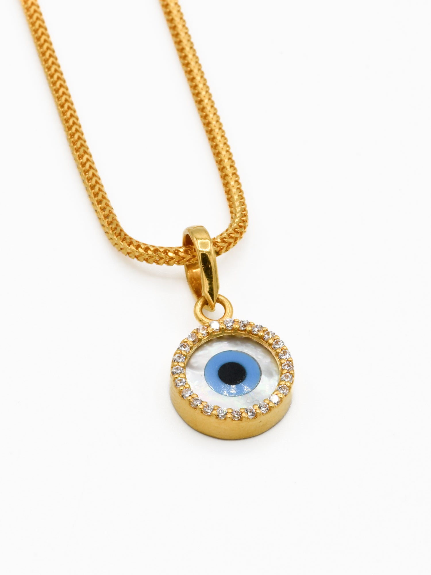 22ct Gold CZ Evil Eye Pendant