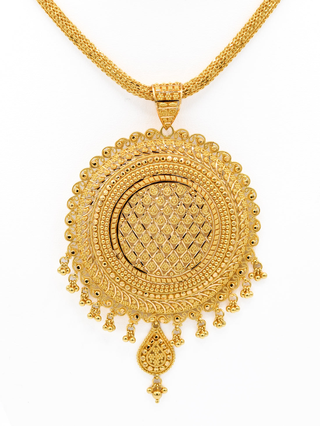 22ct Gold Filigree Round Pendant