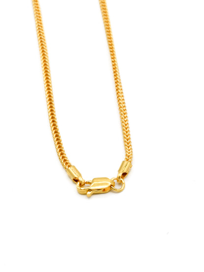 22ct Gold Hollow Foxtail Chain - 45 cm